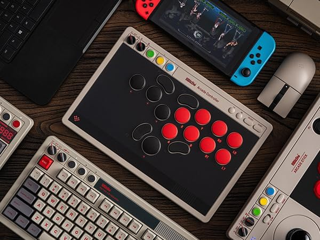 8Bitdo All-Button Arcade Controller for Switch/Switch 2 & Windows &ndash; Bluetooth, 2.4G, Wired Connectivity, Low-Profile Mechanical Switches, 4 Programmable Buttons, Hot-Swappable PCB image number 5