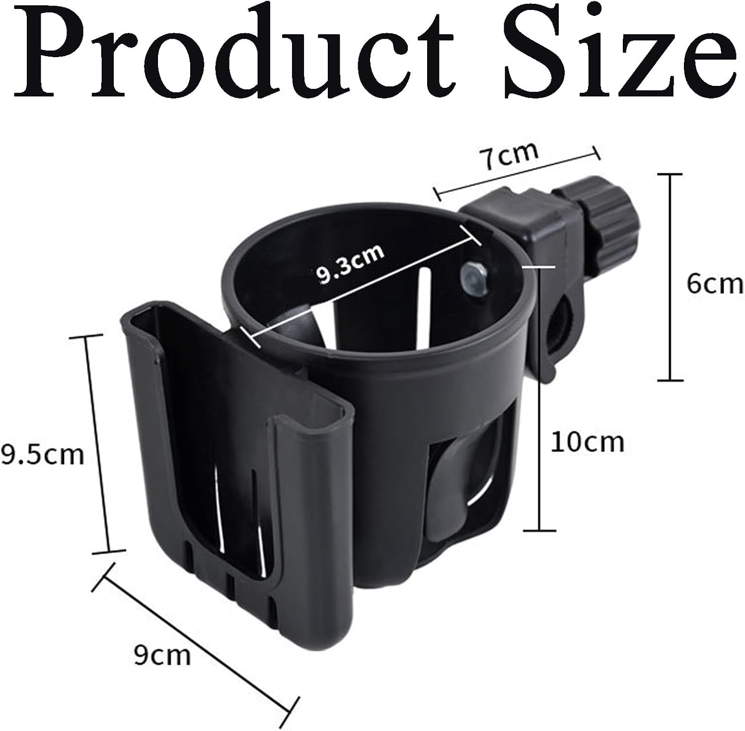 Pram Cup Holder, Stroller Cup Holder with Phone Holder, 2-In-1 Universal Cup Drink Holder for Uppababy, Nuna, Doona, Wheelchair, Bike, Scooter, 360&deg; Rotatable Pram Accessories image number 6