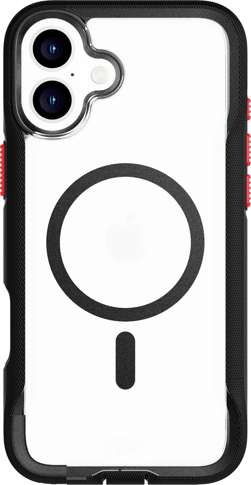 Tech21 Evopro Case Apple Iphone 16 plus - Compatible with Magsafe, Wireless Charging, Scratch-Resistant Shockproof Impact Protection Case 21X Military Standard Tested - Clear/Black