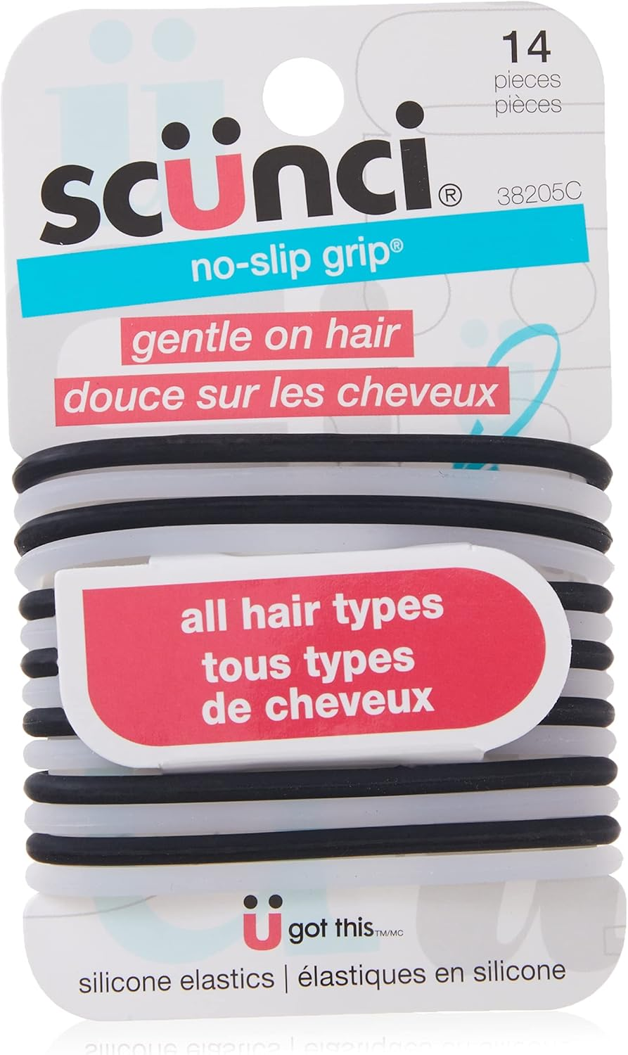 Scunci No-Slip Grip the Evolution Hair Ties, Black 14 Ea image number 3