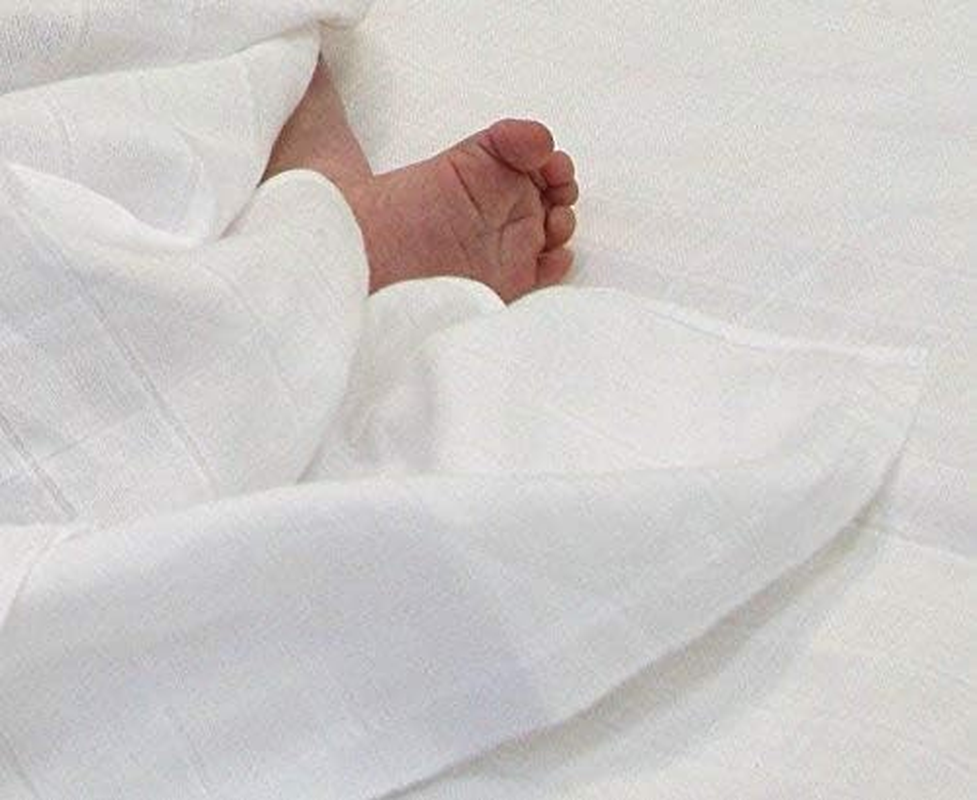 Dudu N Girlie 100 Percent Cotton Baby Muslin Squares, 72 Cm X 72 Cm, 12-Piece, White - Mint image number 4