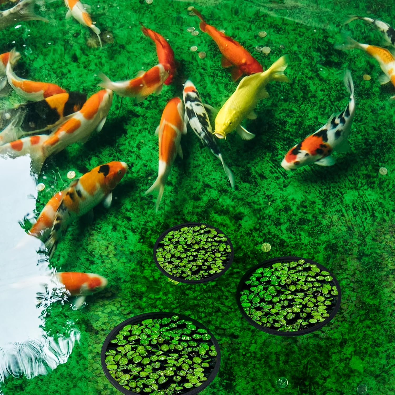 Isslly 10PCS Fish Feeding Rings, 5 Sizes Oval Aquarium Floating Plant Barriers, Foam Fish Feeder Rings, Fish Tank Aquarium Accessories for Fish, Floating Plant - Black image number 1