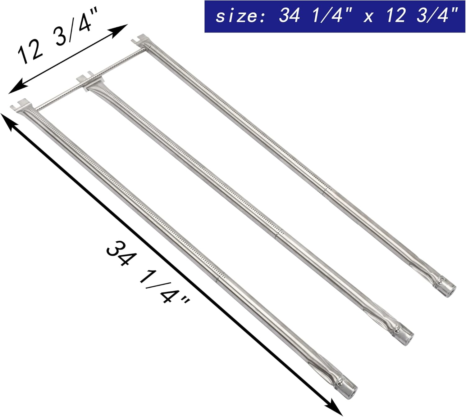 Leship 34 1/4 Inch Burner Tube Set Replace for Weber 67722 67820 Genesis 300 Series E310 E320 EP310 EP320 S310 S320 Gas Grills (2007-2010) with Side Control Knobs (304 Stainless Steel) image number 3