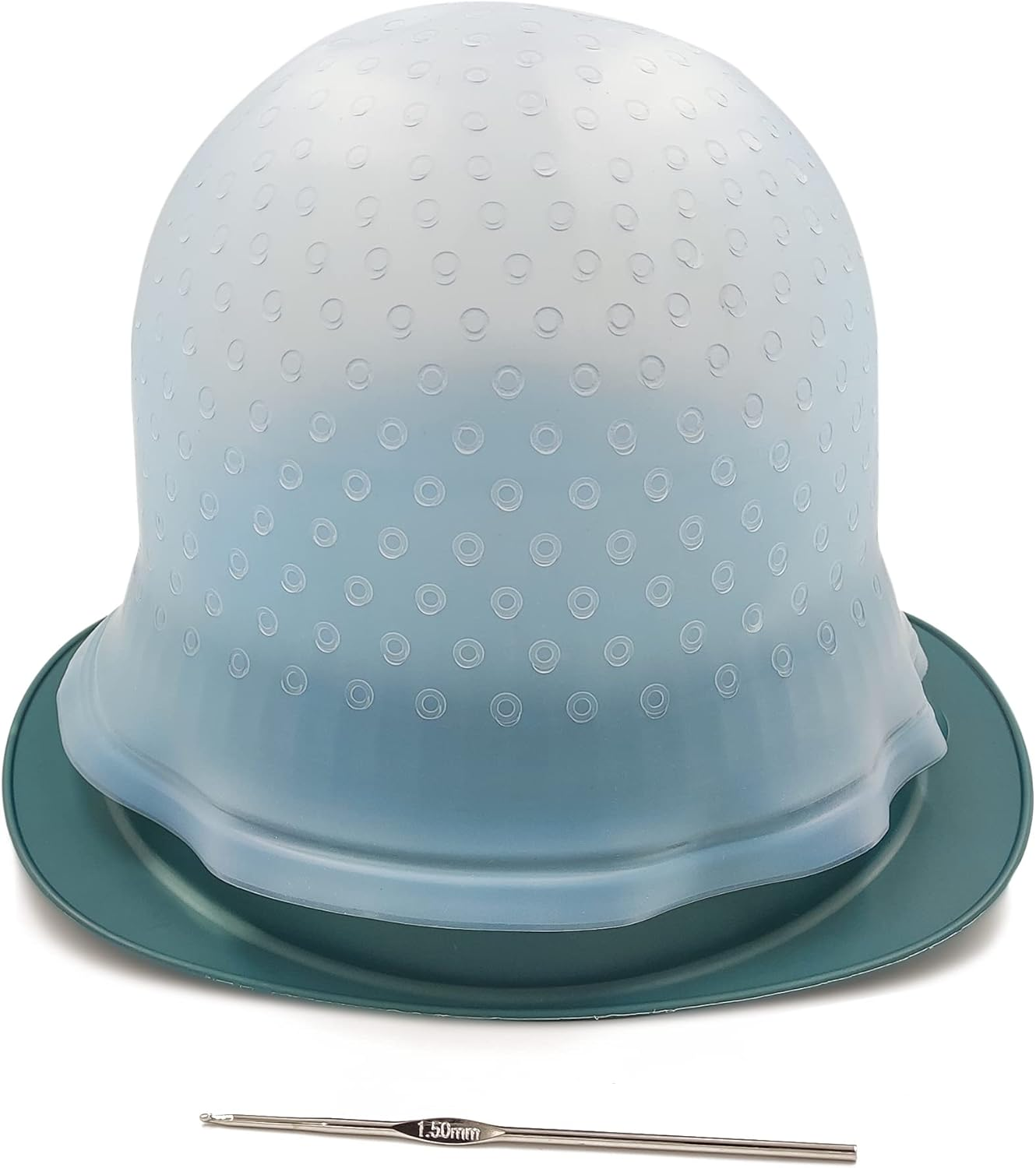 Highlight Caps with Pre Cut Holes Silicone Hair Highlighting Cap for Highlighting Hair Dye Cap No Leakage Reusable Highlighting Cap Dye Cap Pre Pierced (Blue) image number 4