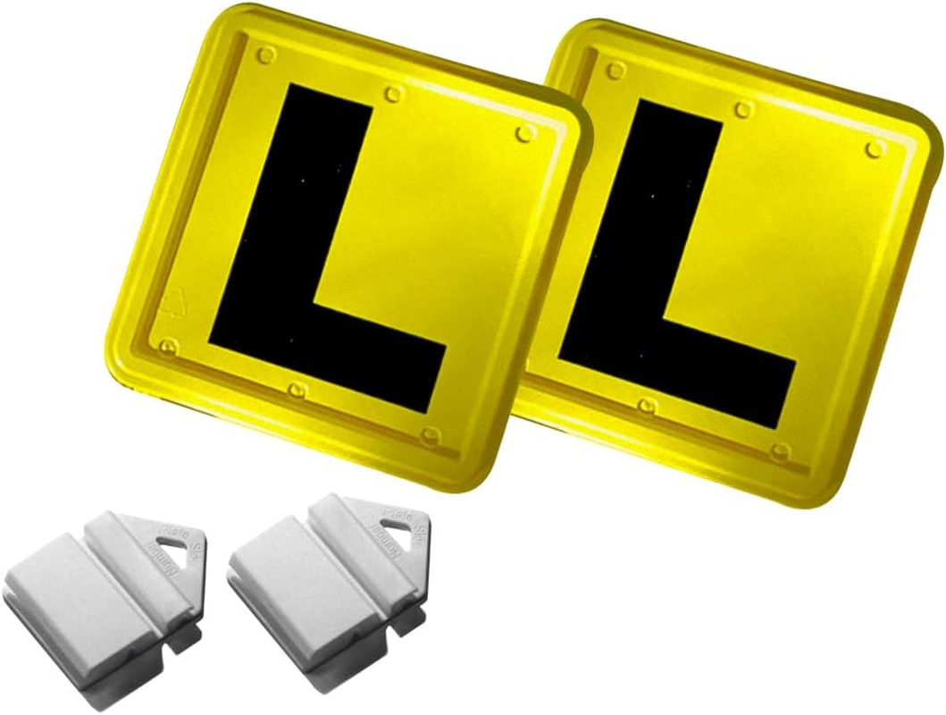 Clip It on Clips Easy to Attached & Removed from Licence Plate 2 White Clip with 2 P/L Plate (Red P)