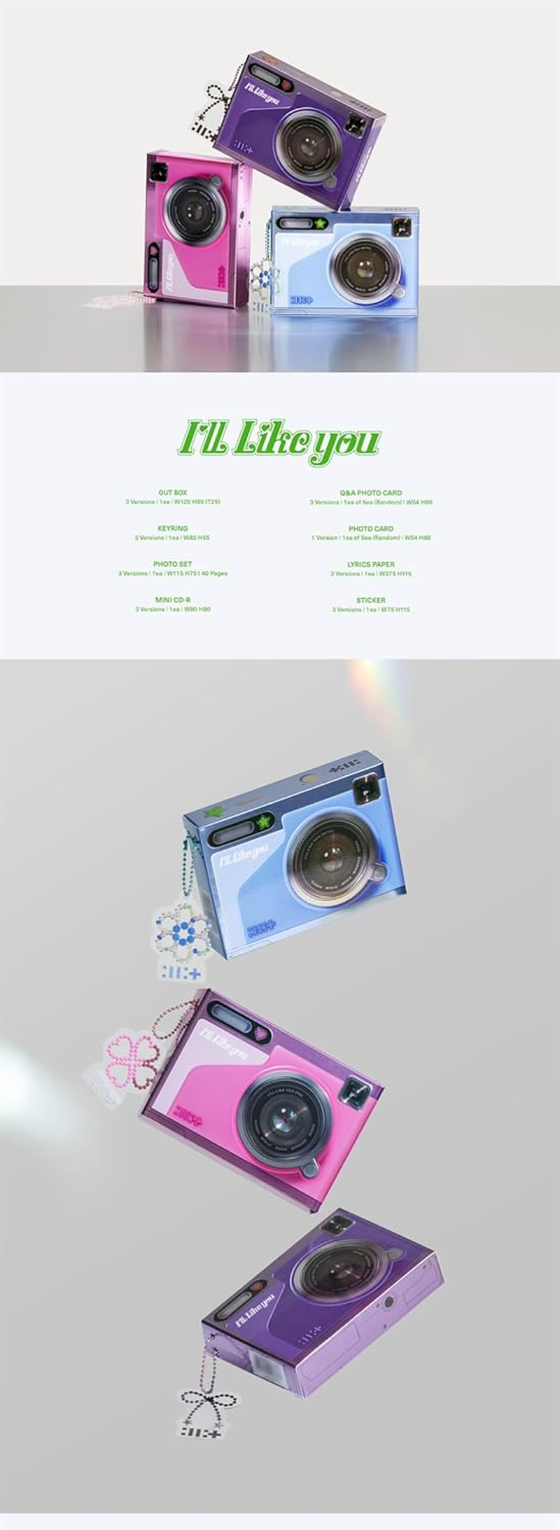ILLIT I'Ll like You 2Nd Mini Album GLLIT Random Version Mini Cd+1Ea Keyring+40P Photo+1P Q&A Photocard+1P Photocard+1P Lyrics Paper+1Ea Sticker+Tracking Sealed image number 4
