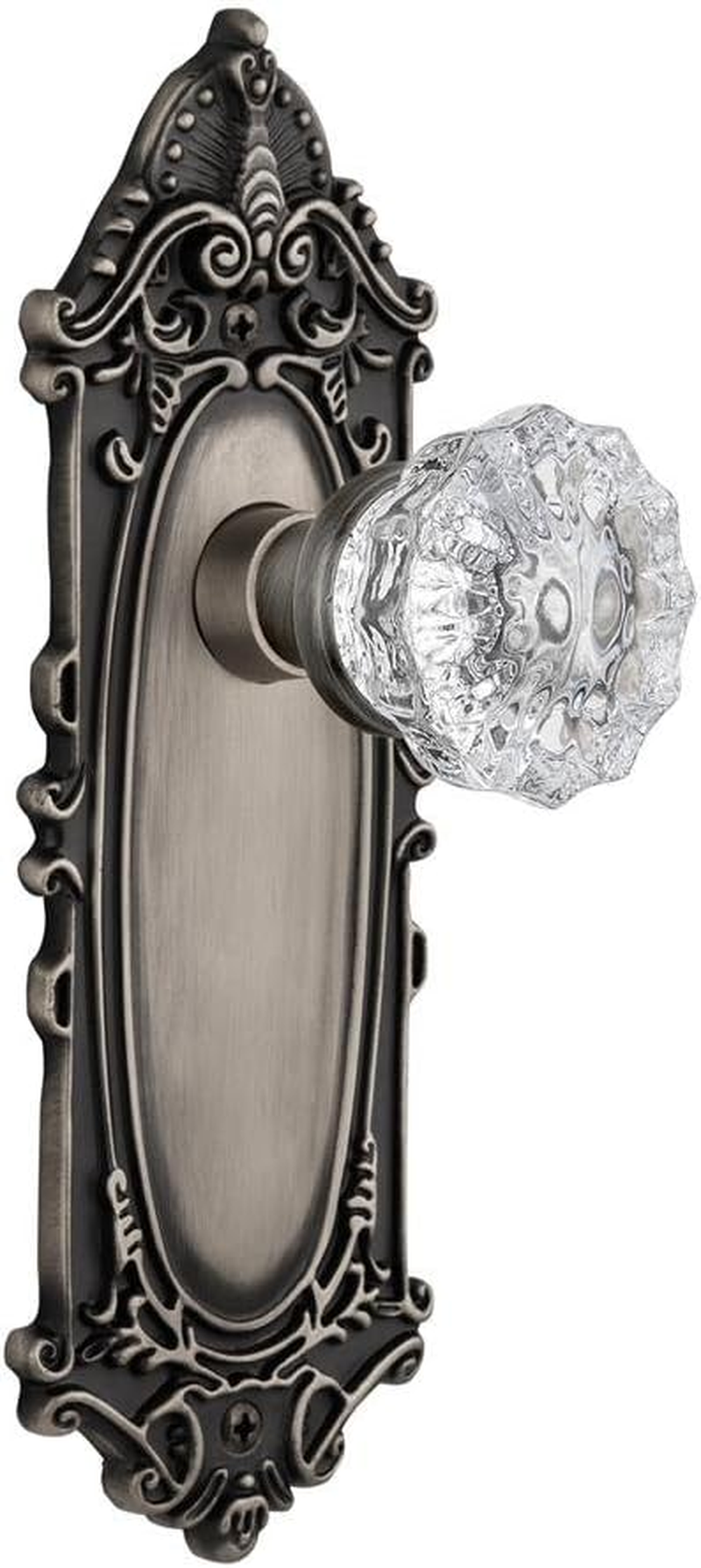 Nostalgic Warehouse 704115, Passage-2.375", Oil-Rubbed Bronze Victorian Plate with Crystal Glass Knob