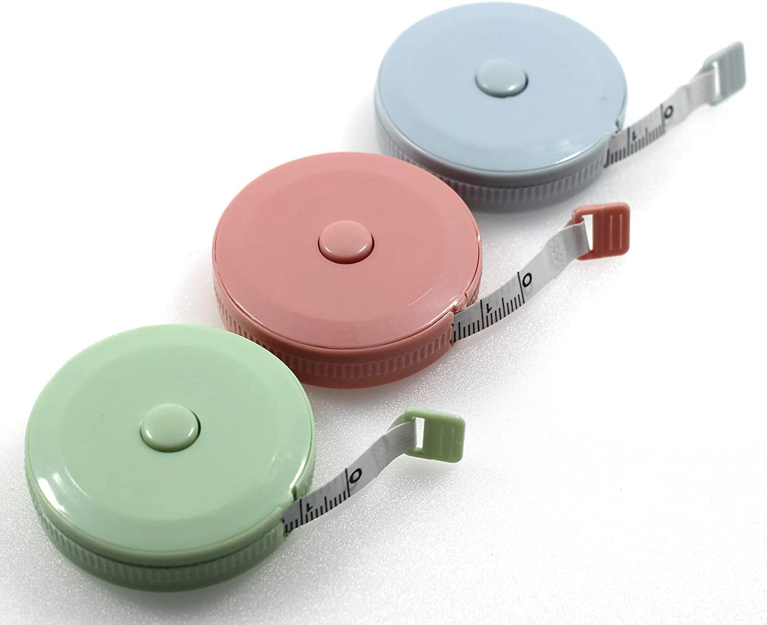 3 Pieces Retractable Measuring Tape, Betterjonny 1.5 Meter 60 Inch Medical Body Measurement Soft Tape Measure Tailor Sewing Craft Cloth Dieting Measuring Ruler image number 3