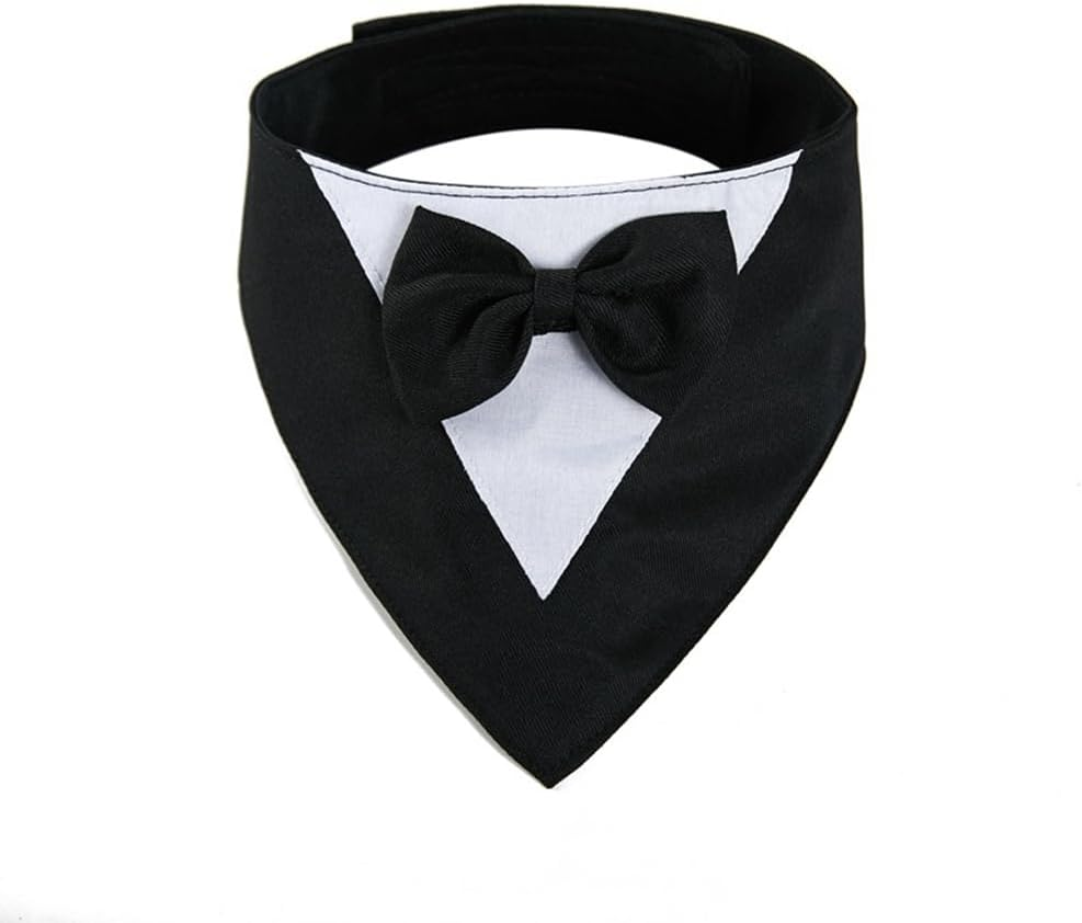 VENEKA Dog,Formal Dog Wedding Collar with Bow Tie,Dog Birthday Costume Pet,Dog Valentines Outfit Cosplay,S Blue High Guality