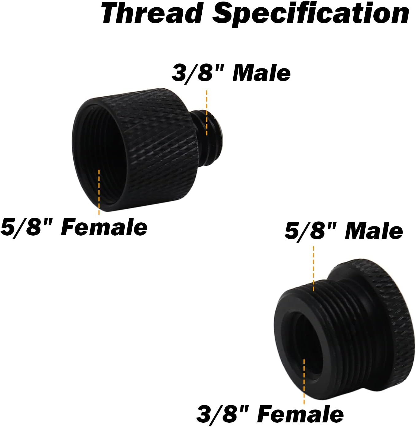 Thread Adapter Worthplanet Mic Screw Adapter 5/8 Female to 3/8 Male and 3/8 Female to 5/8 Mic Stand Adapter for Microphone Stand Tripod Adapter W060006 image number 3