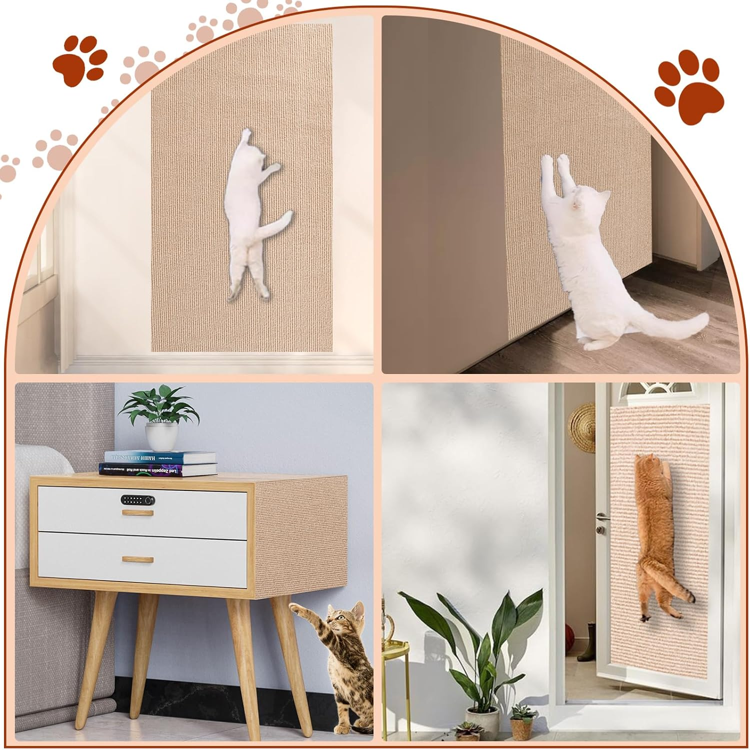 YAOZUP Cat Scratching Mat, DIY Cut to Size, Cat Scratching Mat, 200 X 40 Cm, Scratching Mat, Cat Scratching Mat, Self-Adhesive, Sofa Scratch Protection, Cat Wall, DIY Climbing Cat Scratcher image number 4