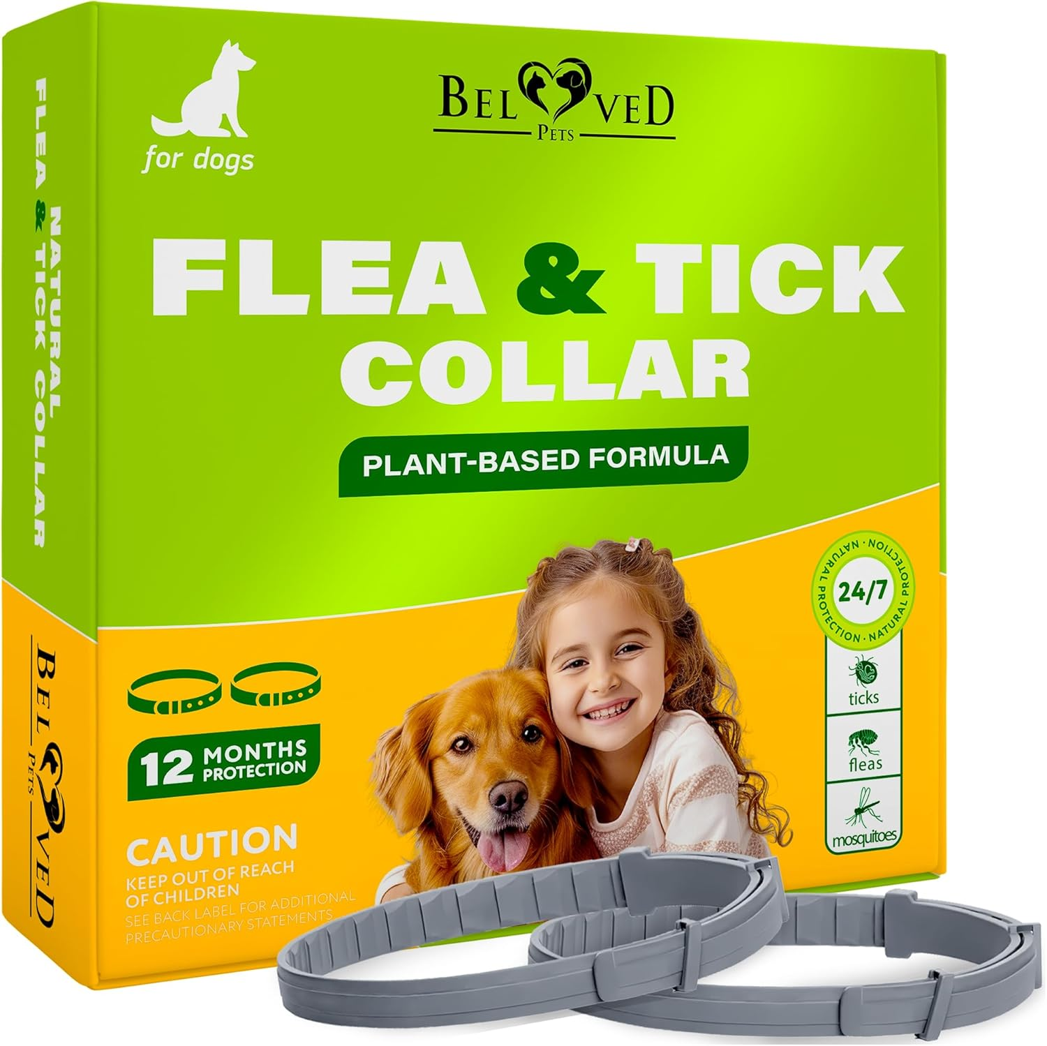 Rolf Club 3D FLEA Collar for Dogs - Flea and Tick Prevention for Dogs - Dog Flea and Tick Control for 6 Months - Safe Tick Repellent - Waterproof Tick Treatment (For All Dogs)