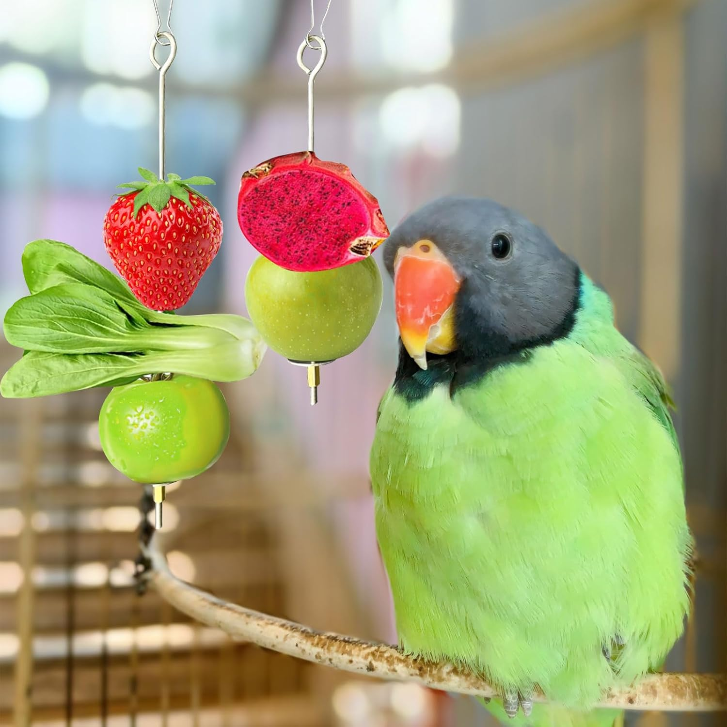 CHDZSW Pack of 2 Bird Spike Parrot Spike Feeder Budgie Accessories Toy Bird Bird Toy Feeding Manger image number 4