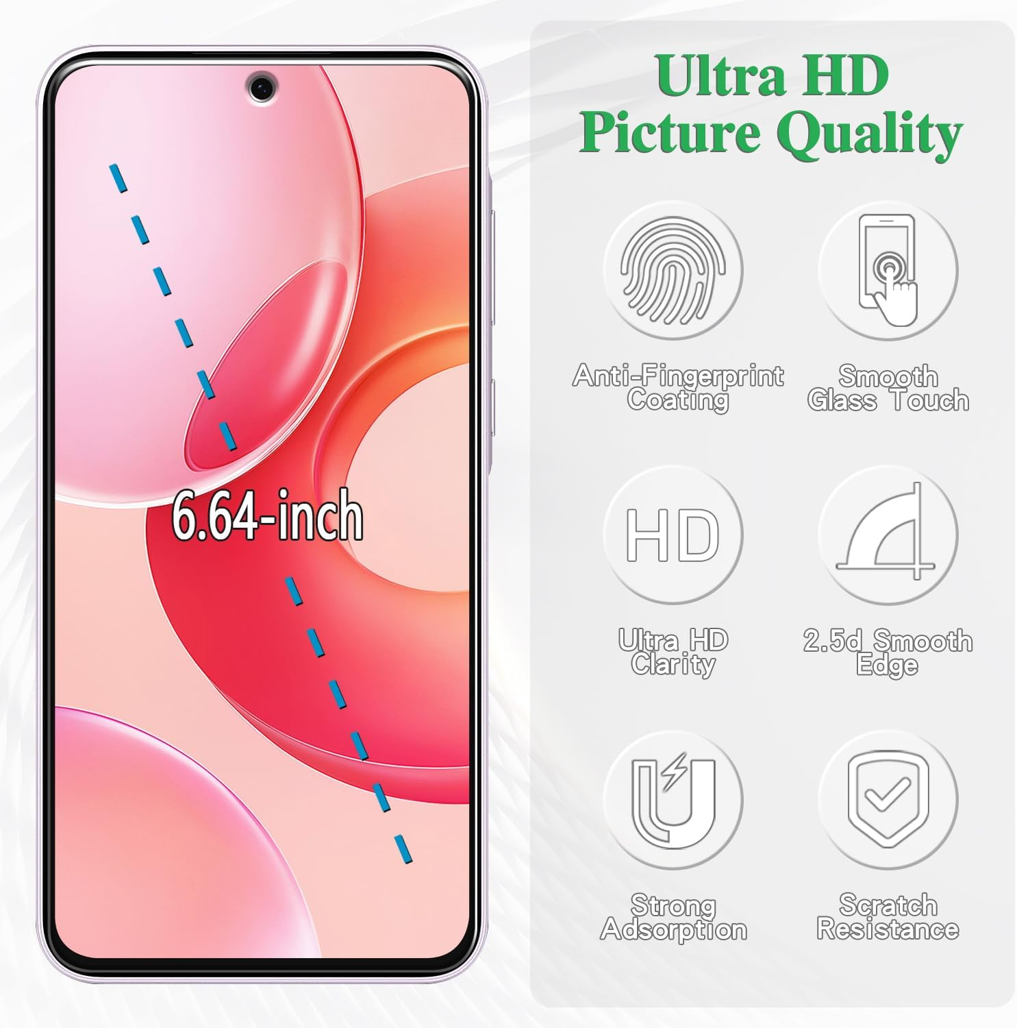 Pokolan 3 Pack Screen Protector for Samsung Galaxy A36 5G Tempered Glass, 9H Hardness, Case Friendly, anti Scratch, Bubble Free, Easy to Install