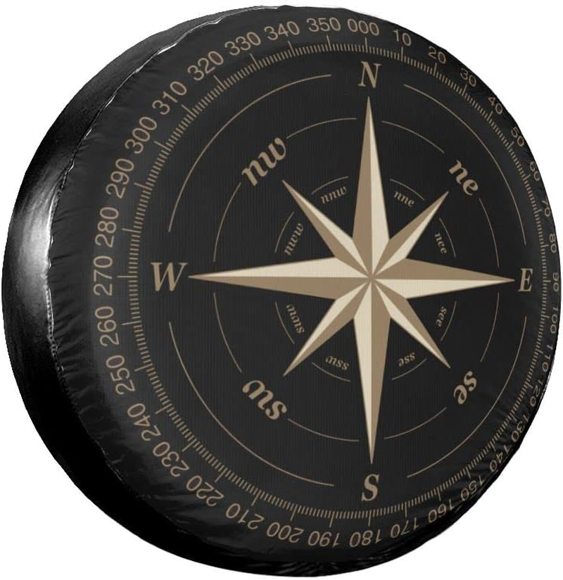 Spare Wheel Tyre Cover, Compass Pattern, Universal Waterproof Wheel Cover Protector Fit for SUV, Motorhome, Trailer, Car Wheel Accessories (70-75Cm) image number 4