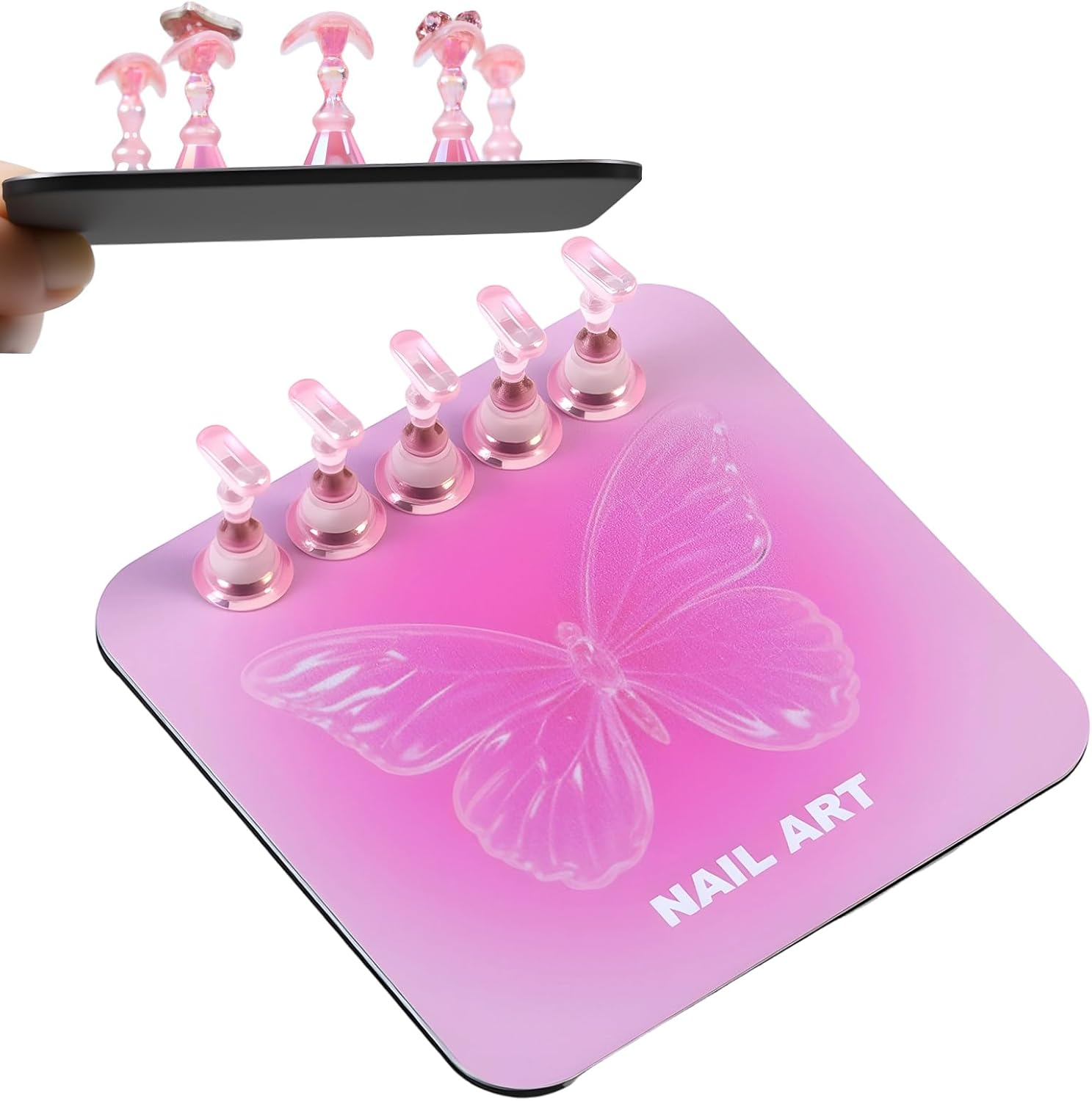 Yulokdwi Nail Stand for Press Ons,Manicure Practice Supplies | Nail Tips Practice Holder - for Beauty Salon Art School Apartment Parties Travel Vacation image number 6