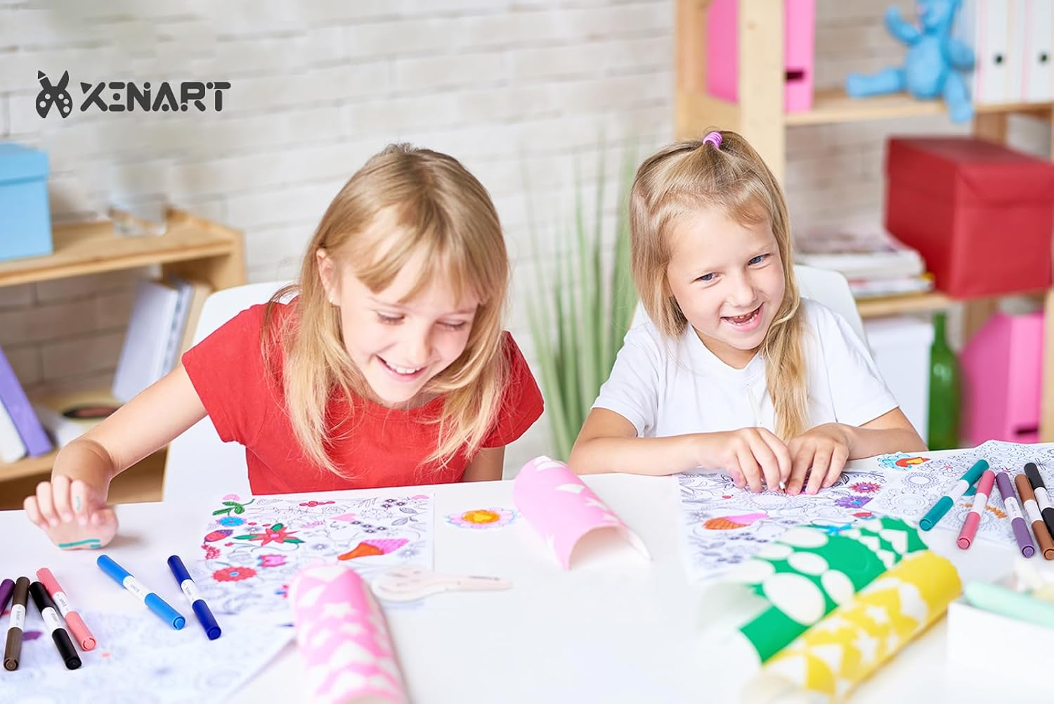 XINART Dual Tip Pens for Cricut Maker 3/Maker/Explore 3/Air 2/Air, Black Pens Set of 7 Pack Dual Tip Marker Fine Point Pen Writing Drawing Accessories for Cricut Machine (0.4 Tip & 1.0 Tip) image number 1