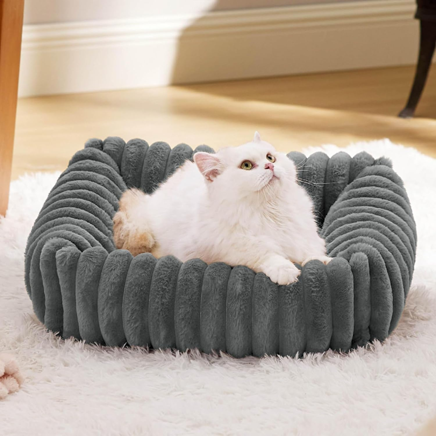 Dog Couch Bed | Washable Plush Cat Bed,Pet Cushion Soft Cat Sofa for Apartment Travel Indoor Outdoor Camping Home Patio Floor Car Daily image number 4