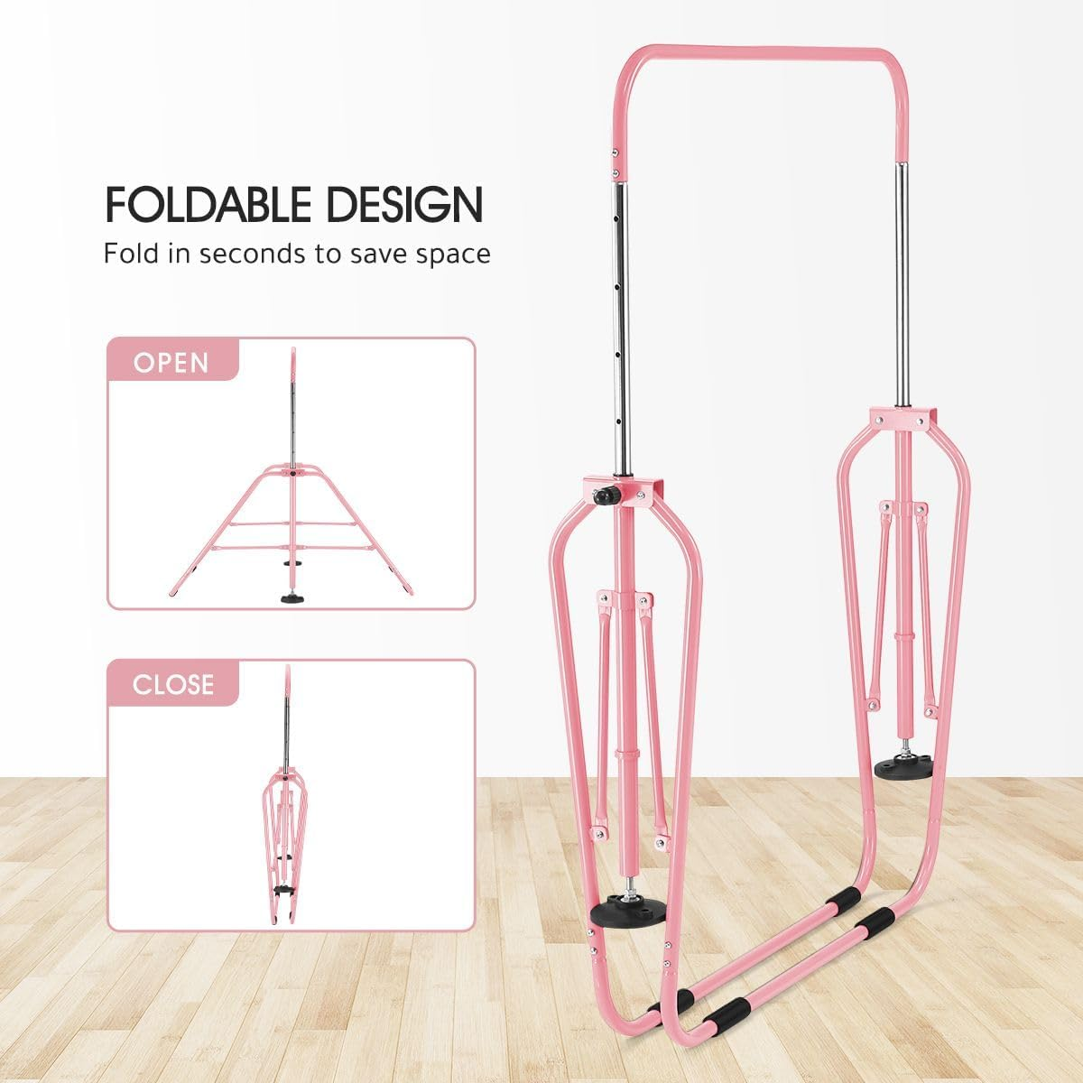 Genki Expandable Gymnastics Bars, Adjustable Height Gymnastic Horizontal Bars,Junior Climbing Frame Training Bar Children Folding Training Monkey Bars for Kids,Pink&hellip; - Blue image number 7