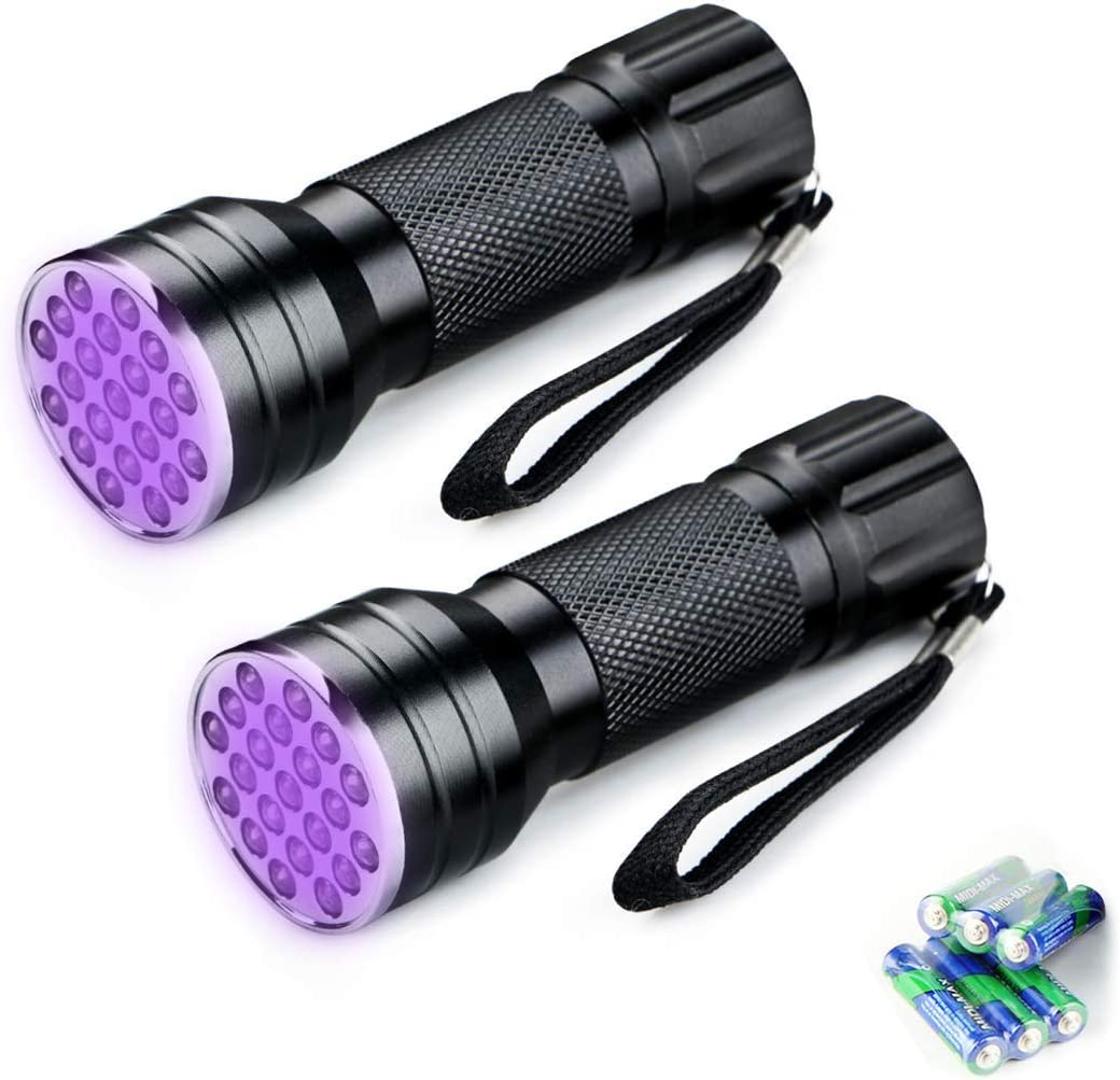 Black Light Flashlight,21 LED Lamp Beads UV Flash Light,Suitable for Pet Urine,Uv Light Detector for Liquid Stains (2 Black Light) image number 4