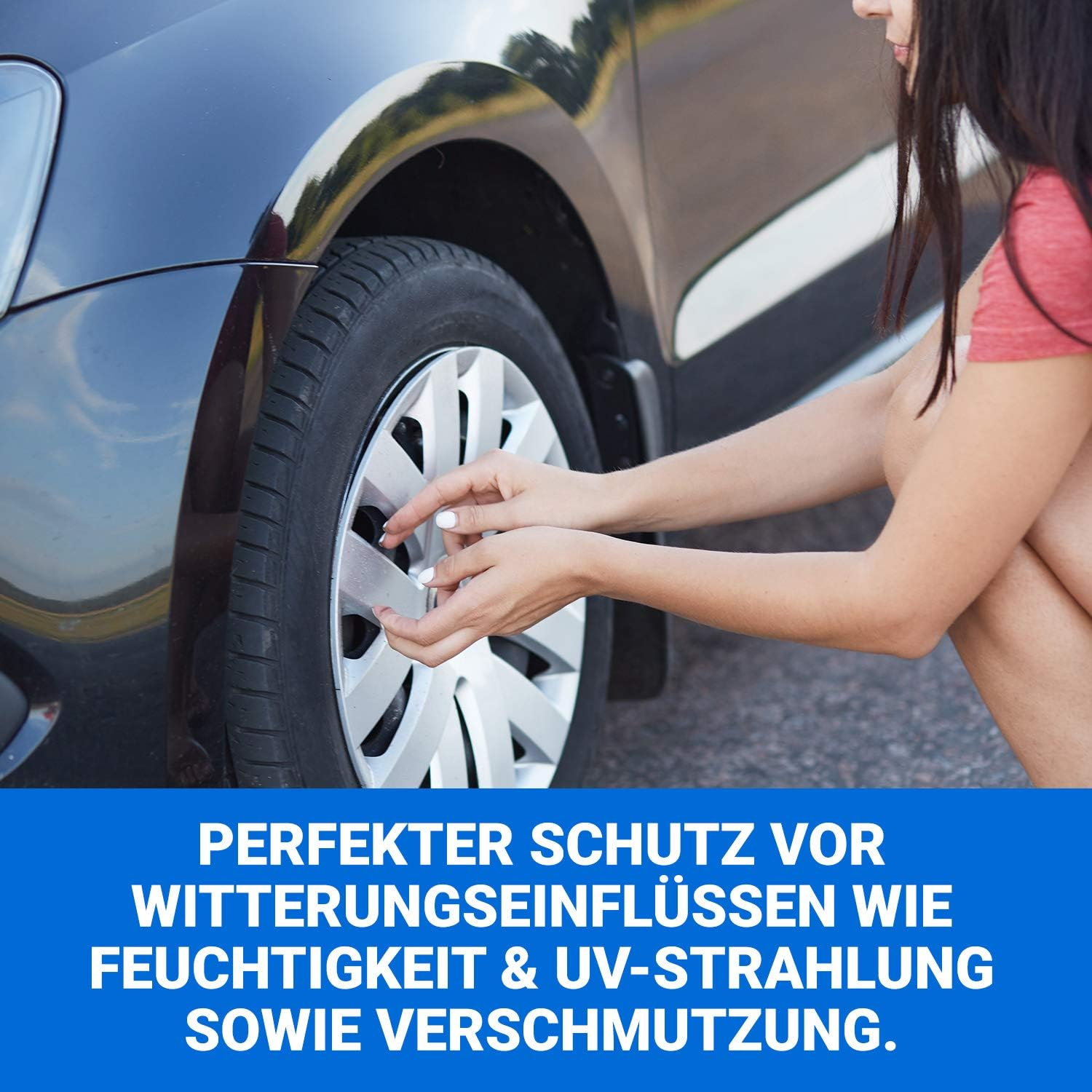 L+H WORLD 8X Black Universal Fit Car, Caravan, Trailer, Motorcycle, Bicycle Tyre Valve Caps | Plastic Dust Protection & Ideal Tyre Pressure image number 1