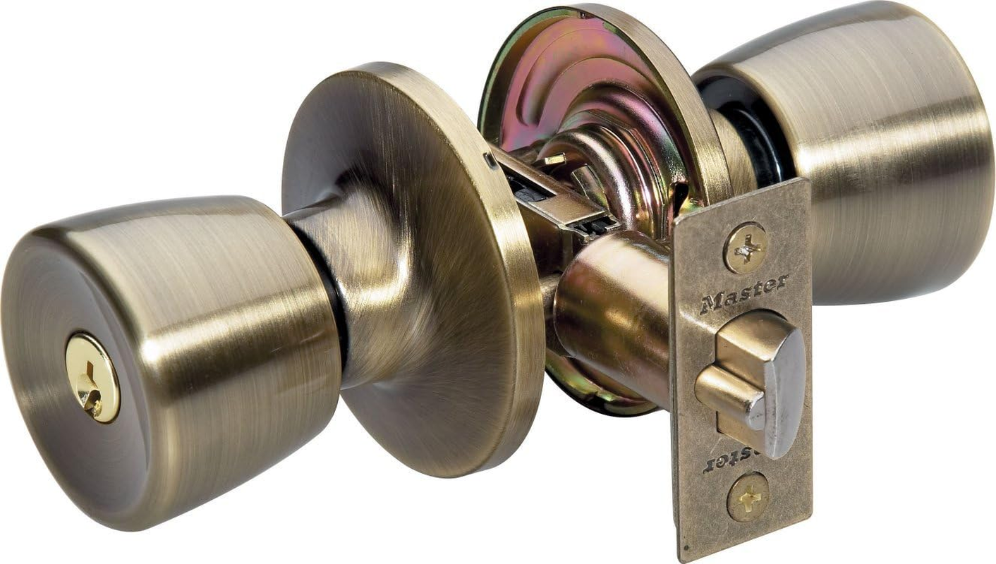Master Lock TUCO0705 Keyed Alike Tulip Door Lock with Deadbolt, Polished Brass image number 6