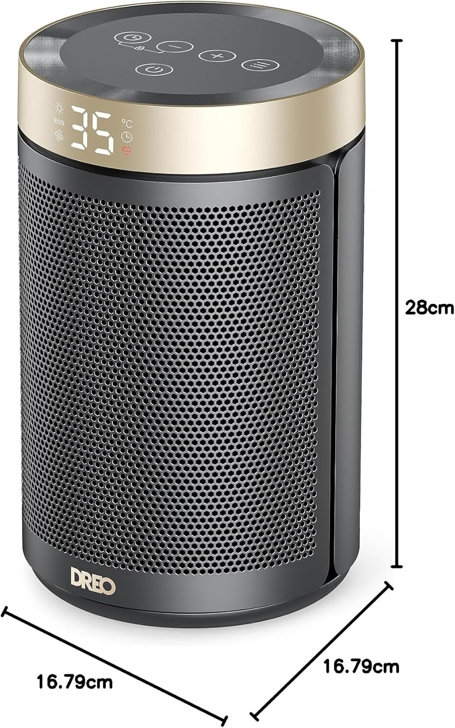 Dreo Space Heater, Economical Electric Fan Heater with Thermostat, Timer 1-12H, Eco Mode, 1500W Fast PTC Ceramic Heater Safe, Atom 316 image number 1