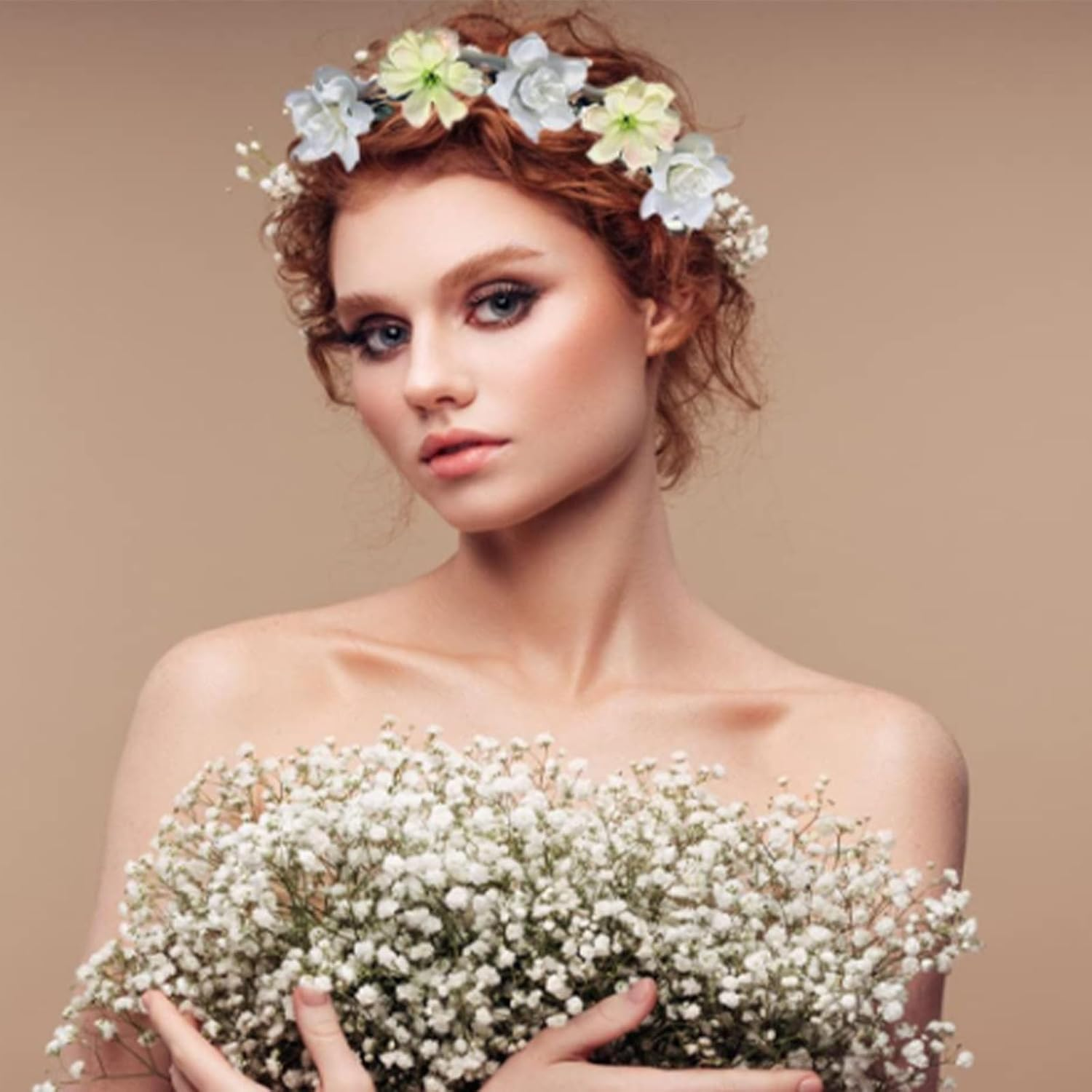 Dinghaole 5PCS Vibrant Holiday Headband Suitable for Women - Adjustable Elastic Floral Crown Hair Accessory Set Suitable for Festivals, Parties, Weddings image number 5