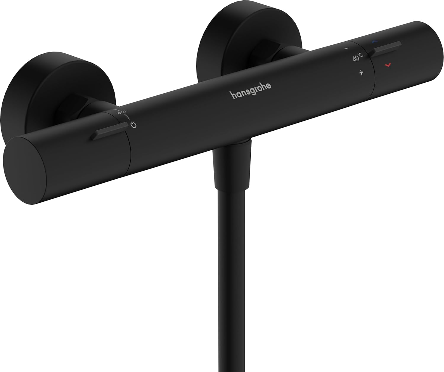 Hansgrohe Ecostat Fine - Shower Thermostat Exposed with Ecostop+, Thermostatic Shower Mixer with Safety Stop at 40 &deg;C, Thermostat for Showers, Mixer Tap for 1 Function, Chrome, 13324000