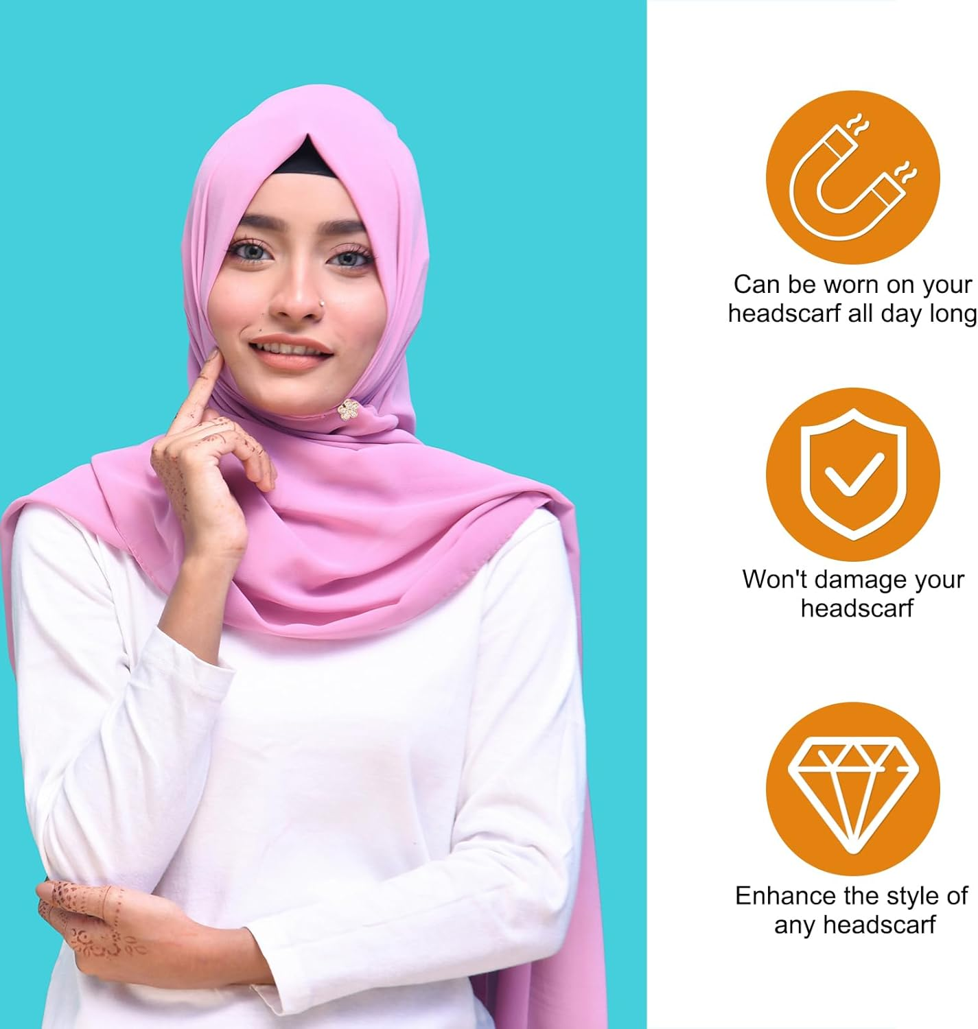 12Pcs Magnetic Hijab Pins, Black and White No Snag Hijab Magnets Multipurpose Strong Magnetic Hijab Buttons Pinless Brooch for Scarves Hats Shirt Collars Shawls (Style1)