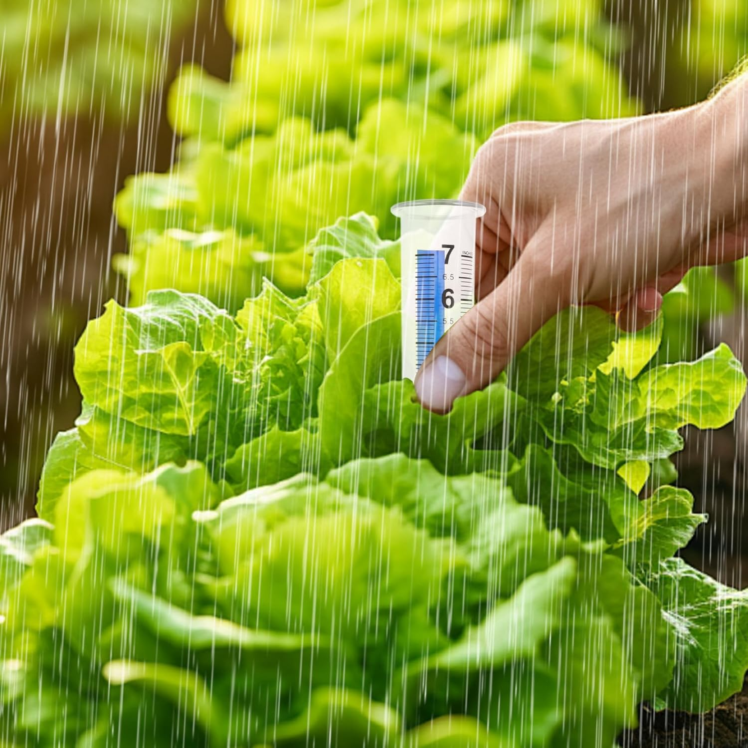 Rain Gauge 8" Capacity Clear Water Gauge for Rain with Large Numbers Scale Crack-Resistant Outdoor 2 Pcs for Yard, Garden, Lawn- image number 3