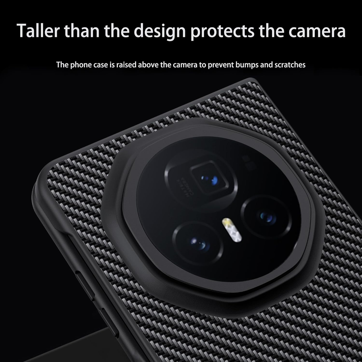 Effcotuo Mobile Phone Case for Honor Magic V3 Case, Ultra Thin Shockproof Case Mobile Phone Case Protective Shock Absorption Fits Honor Magic V3 Case - Black image number 3