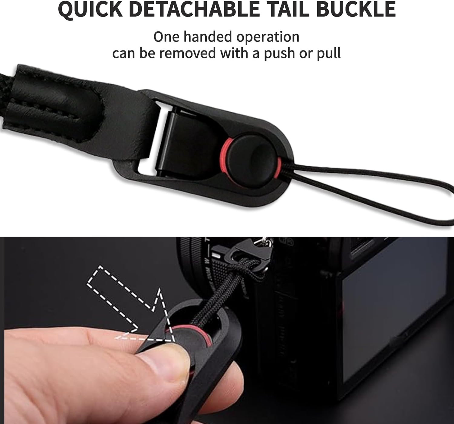 Mohito Camera Shoulder Strap, Climbing Rope, Neck Strap, Suitable for Digital and Mirrorless SLR Cameras, Polyester Material, Abrasion-Resistant and Scratch-Resistant, Washable (Black), Ferrous, One image number 5