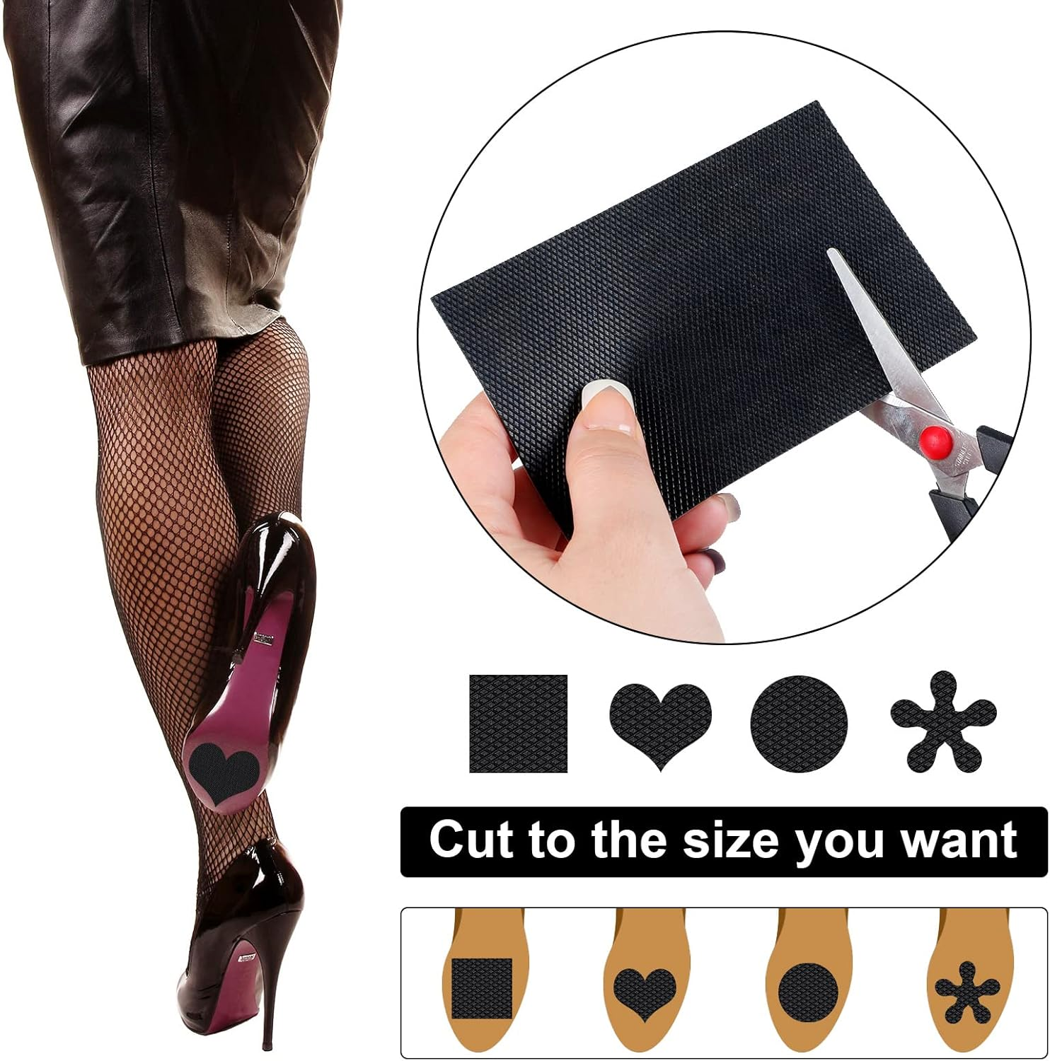 Timtin 9 Pcs Shoe Sole Protectors Self Adhesive Nonslip Pads anti Slip Shoe Grip Sticker for High Heels, Rubber Silicone Resistant High Heels (5.1 X 3.15 X 0.04 Inch), White, 5.1 X 3.15 X 0.04 Inch image number 4