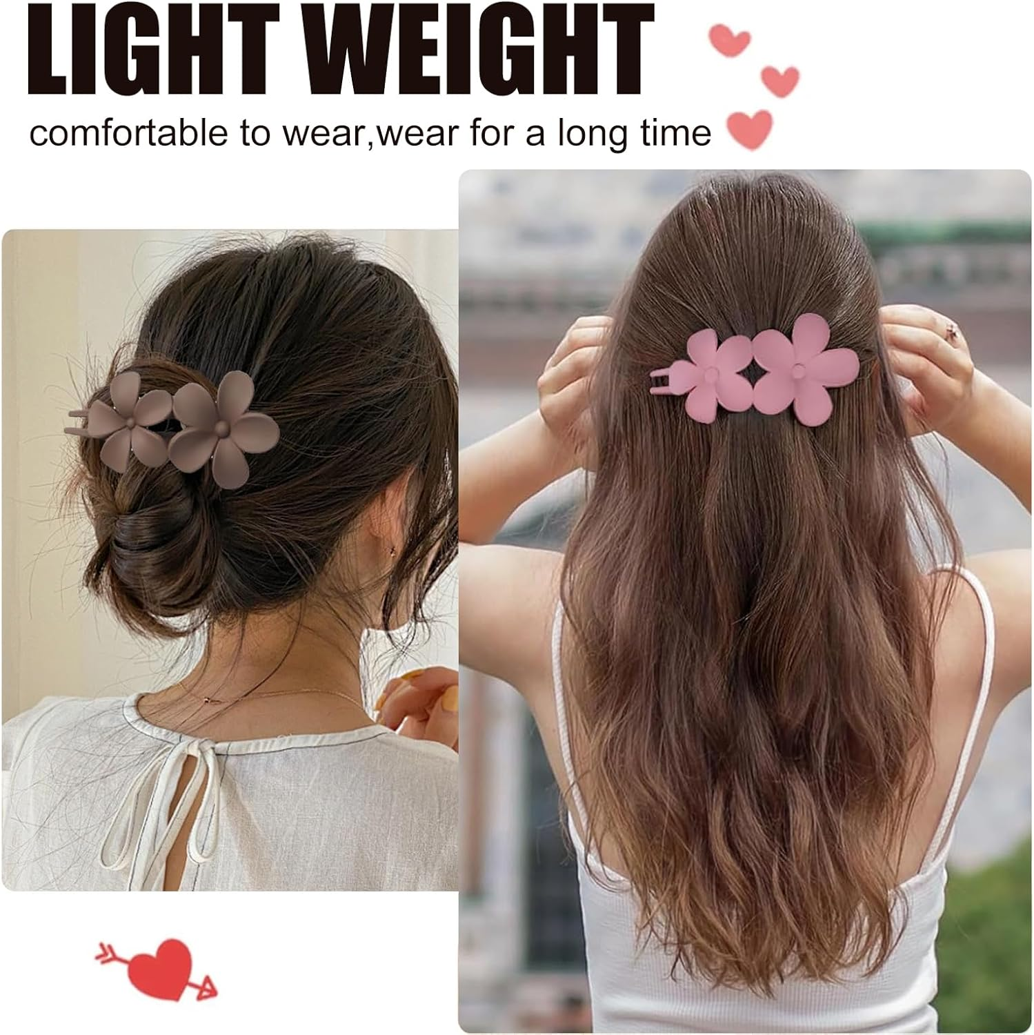 Xanthelle Women'S Hair Clip, Elegant Frosted Flowers Hair Clips with Duck Beak Design, Flat Hair Clips for Women, Hair Clip, Hair Clip, Everyday Decoration