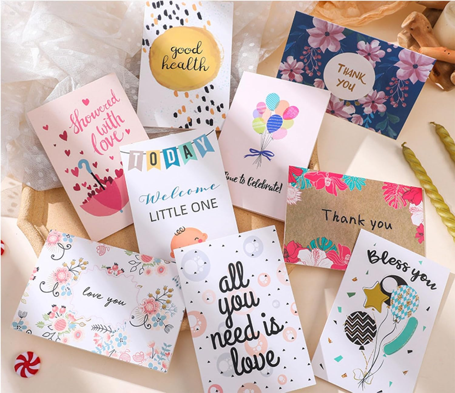40PCS All Occasion Greeting Cards Assortment, 10 * 15CM Greeting Card Set with Envelopes, Birthday Cards Thank You Cards Friendship Encouragement Cards Anniversary Wedding Cards image number 3