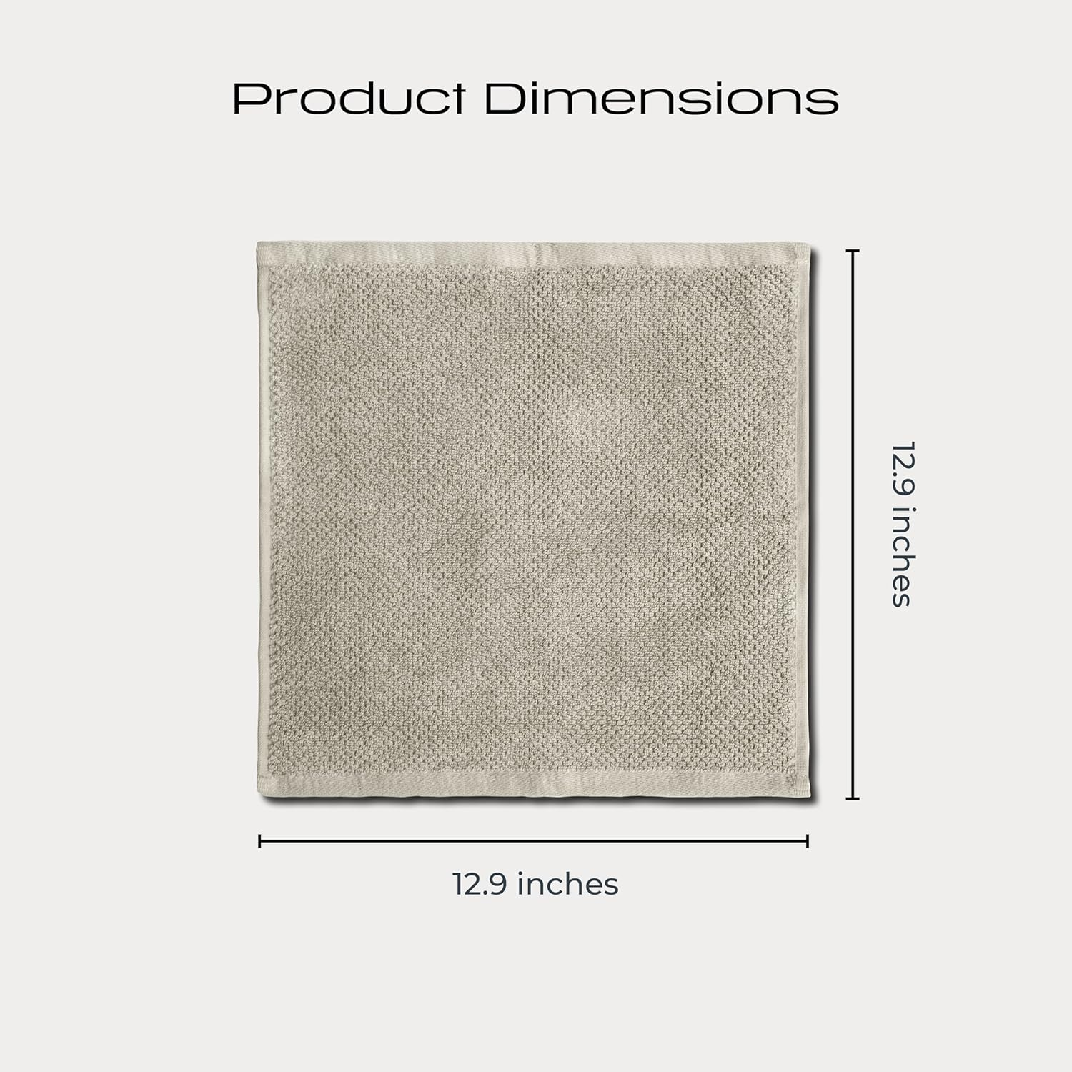 KOHDA LIVING Luxury Washcloths for Face &ndash; Wash Cloths for Bathroom, Silver Infused, Thick & Soft Face Towels &ndash; Premium Luxury Wash Cloths for Your Face, Body, or Bathroom &ndash; 4 Pack (Dune) image number 6