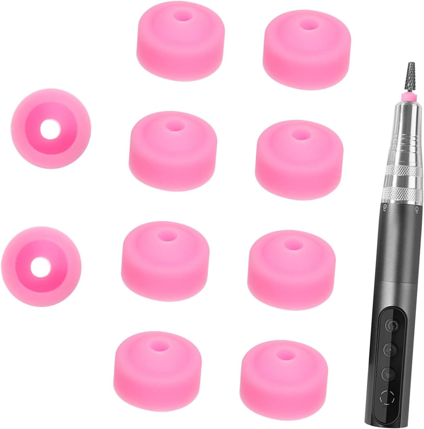 DECORNIJIA 10Pcs Nail Drill Bit Covers for Manicure Tools Protective Dust Caps for Nail Polishing Machine Heads Secure Fit Reusable image number 2