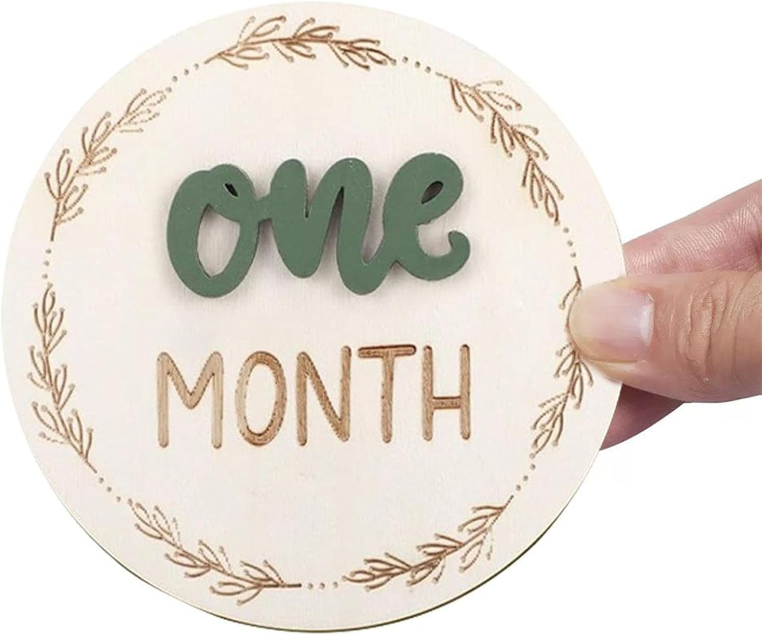Baby Monthly Growth Signs - 3D Announcement Disc for Photos, Reusable Home Decor Photo Props, Wooden Birth Growth Pakes for Kids Room, Living Room image number 2