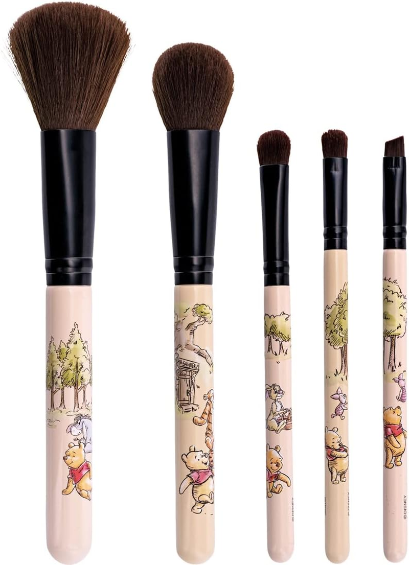 Skater MUB5S Makeup Brush Set, Makeup Brush, Set of 5, Disney Winnie the Pooh - Winnie The Pooh image number 2