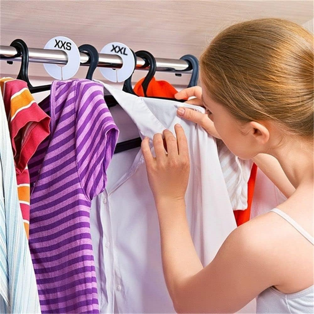 30 Pack round White Closet Dividers with 1 Bonus Marker Writable and Reusable for Sorting Clothing Size Outer 3.5Inch, Inner 1.38Inch in Diameter image number 4