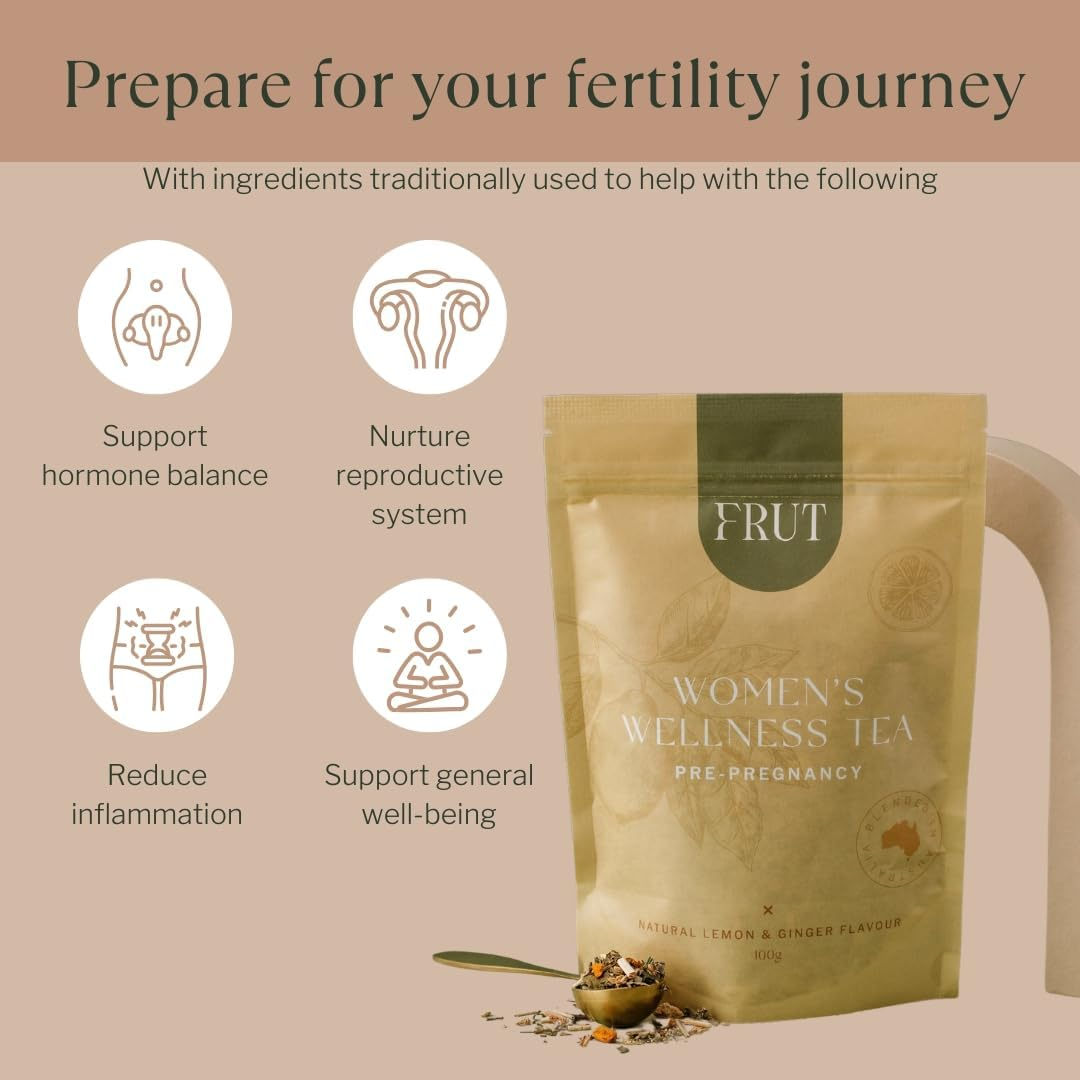 Fertility Tea | Organic Women&rsquo;S Wellness Pre-Pregnancy Herbal Tea | Natural Lemon & Ginger Flavour | Caffeine-Free Raspberry Leaf Blend | Supports Women&rsquo;S Reproductive System | 100G Loose Leaf image number 5