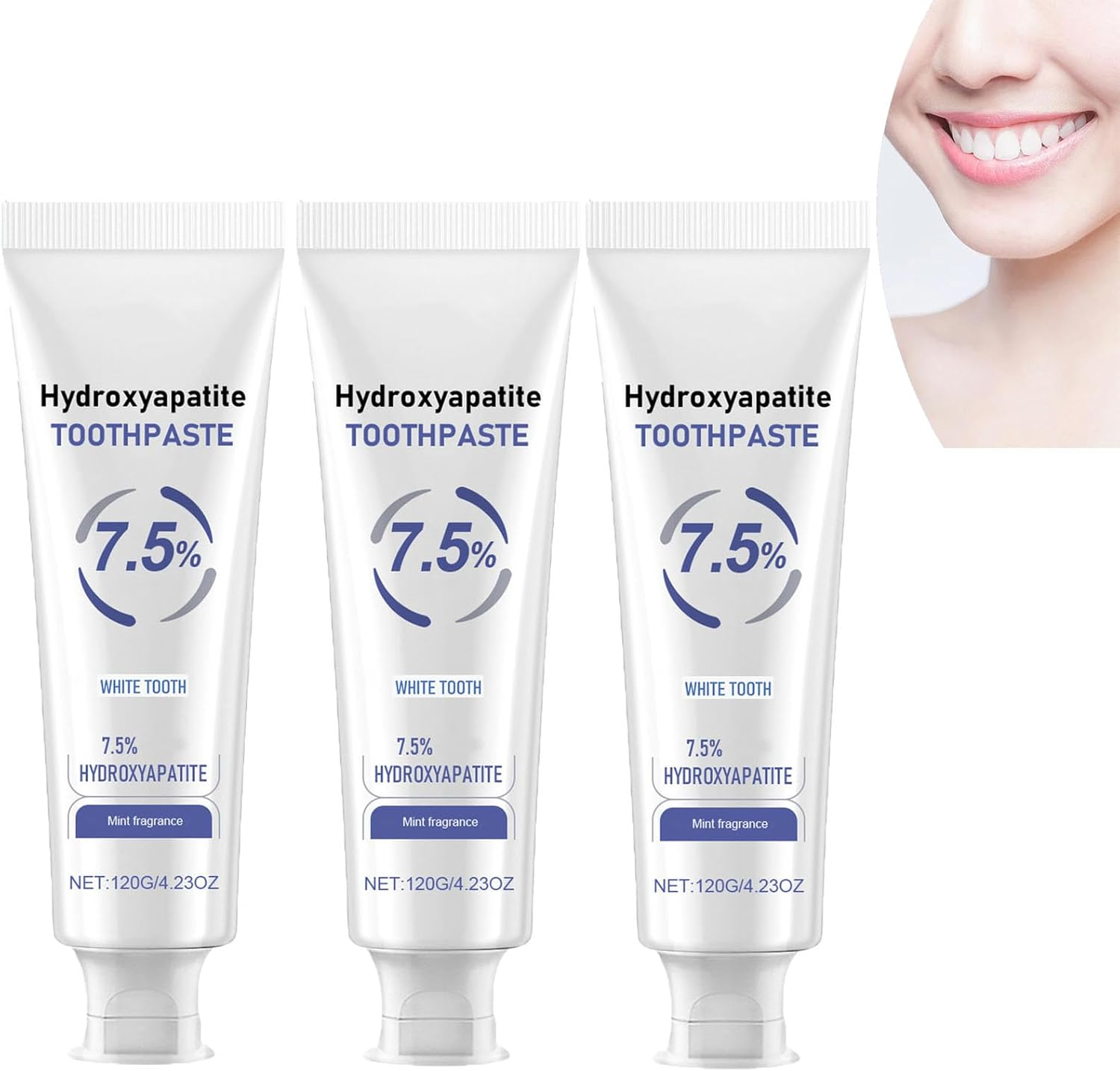Hydroxyapatite Toothpaste for Enamel Protection, 7.5% Hydroxyapatite Toothpaste, Protect Tooth Enamel, Tooth Strengthening, Gentle Mint, Daily Protection, Long-Lasting Fresher Breath (2Pcs)