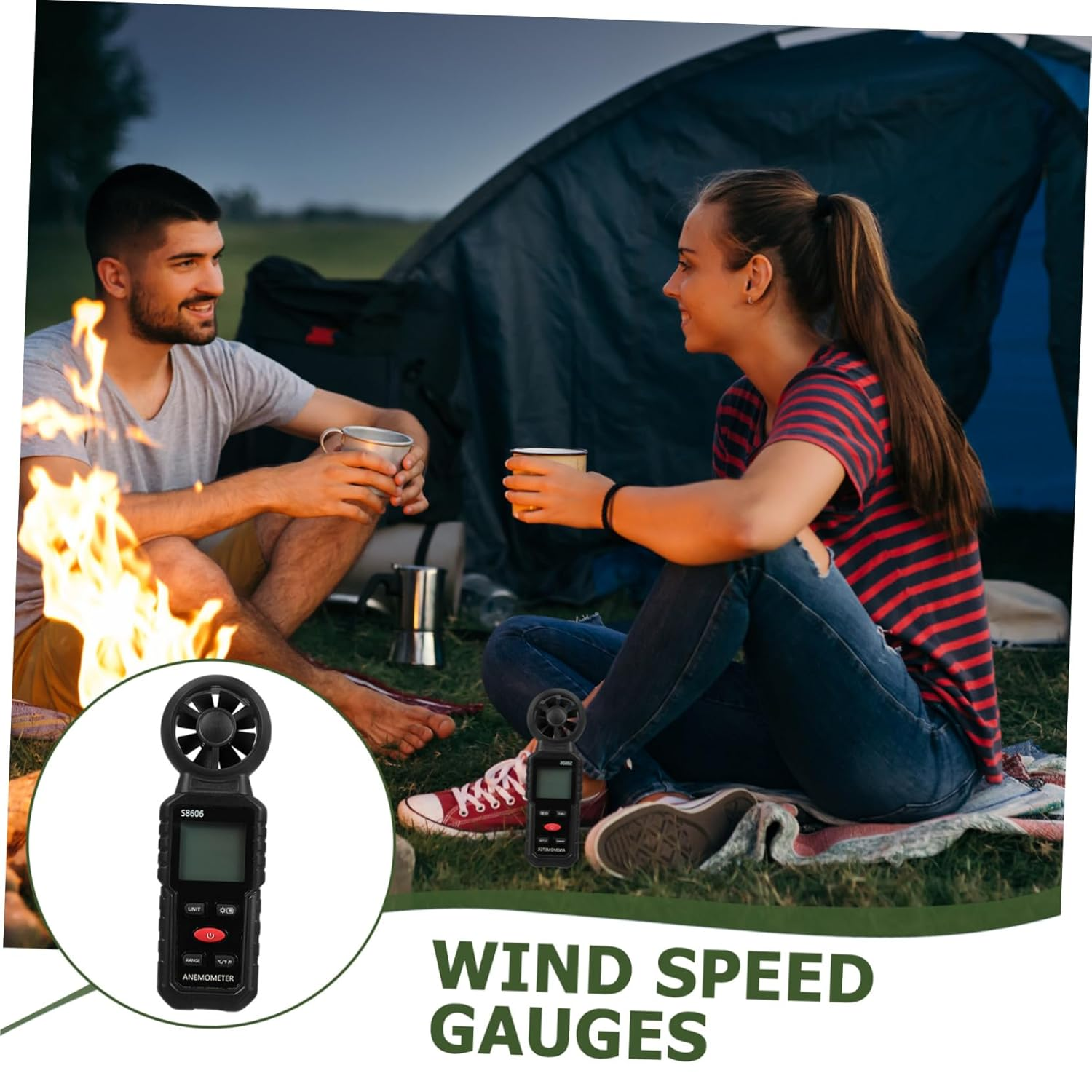 UPKOCH High Precision Digital Handheld Anemometer Wind Gauge with Screen Display for Accurate Air Velocity and Wind Speed Measurement Outdoor Weather Monitoring Tool image number 5