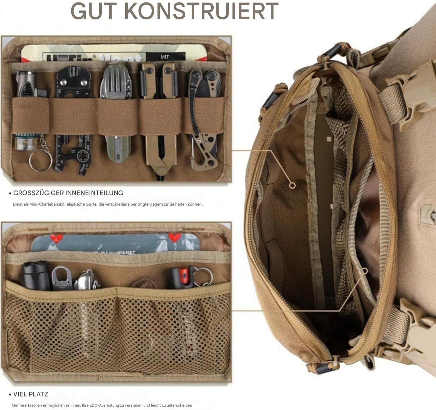 Generisch Running Chest Bag for Men, Vest Bag Backpack, Quick Release Adjustable Straps, Anti-Theft for Motorcycle, Outdoor, Fitness, Fishing