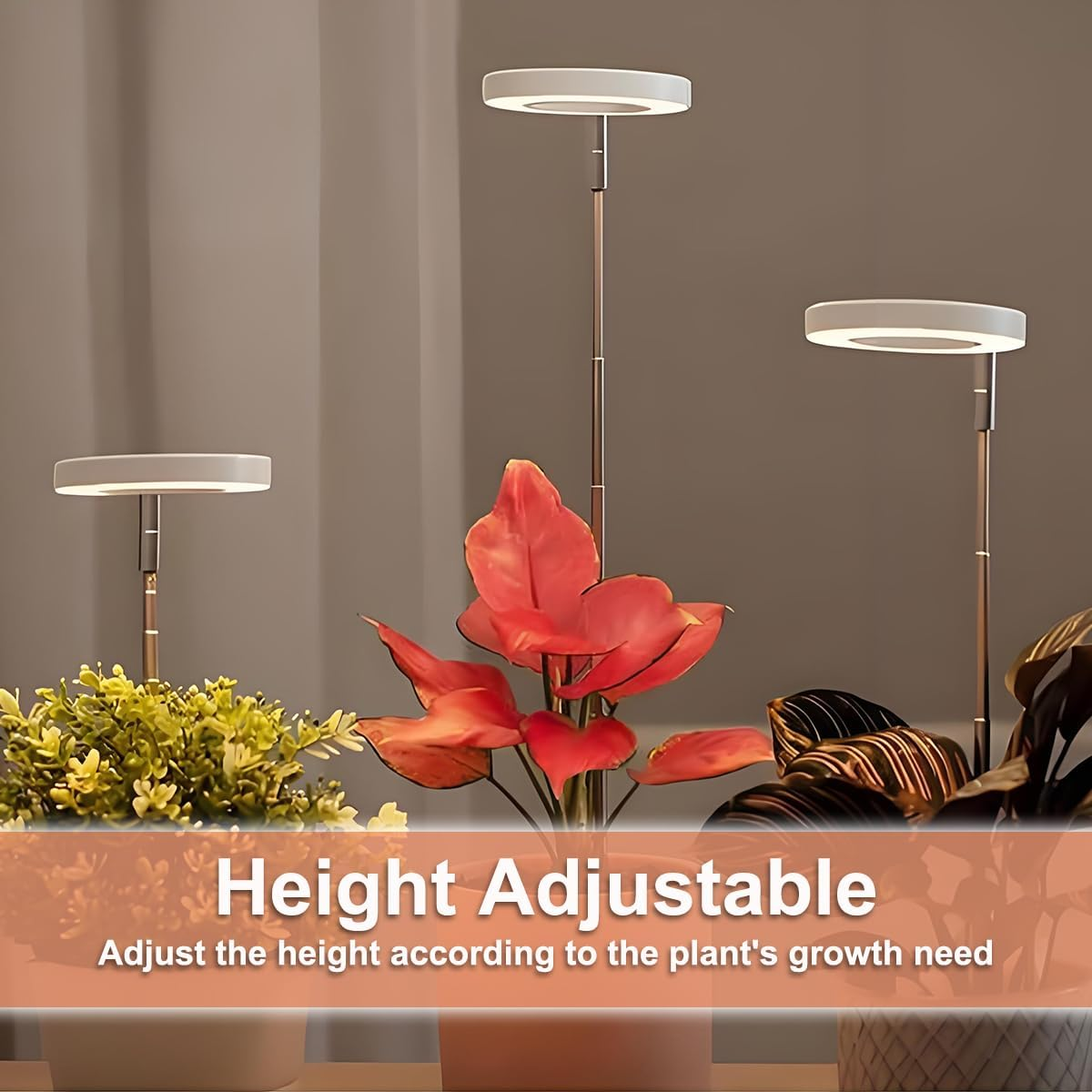 2 Plant Growing Light, 40 Leds Full Spectrum LED Plant Light for Indoor Plants, 2 Packs Auto On/Off Timer 2/4/8H Growing Lamp with 4 Dimmable Brightness image number 4