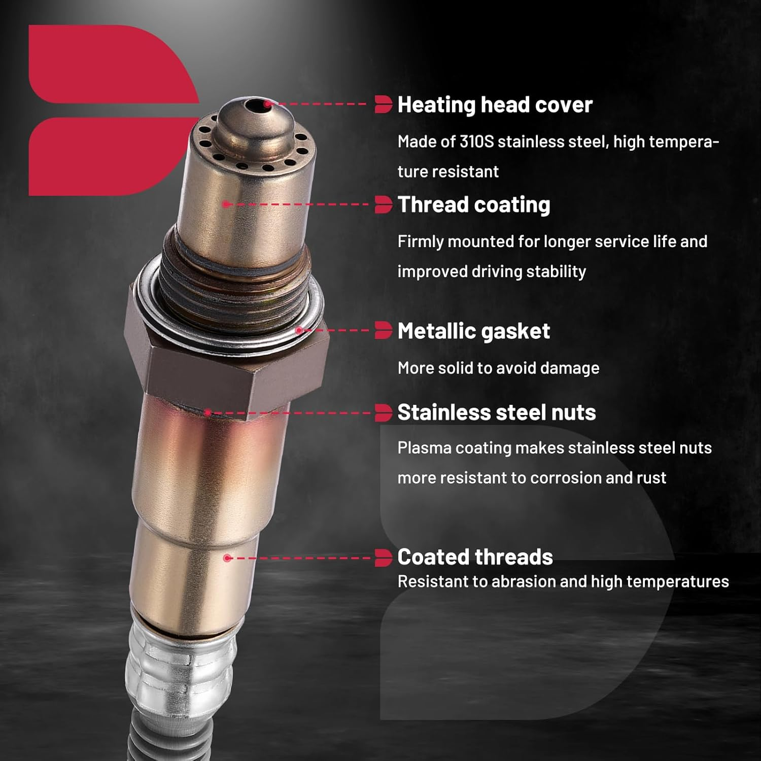 BDFHYK Oxygen Sensor Upstream O2, Compatible with 2012-2018 Kia Rio Soul 1.6L,2012-2017 Hyundai Accent Veloster 1.6L, 234-5055, 392102B210, 392102B410 Replacement 1PCS image number 5