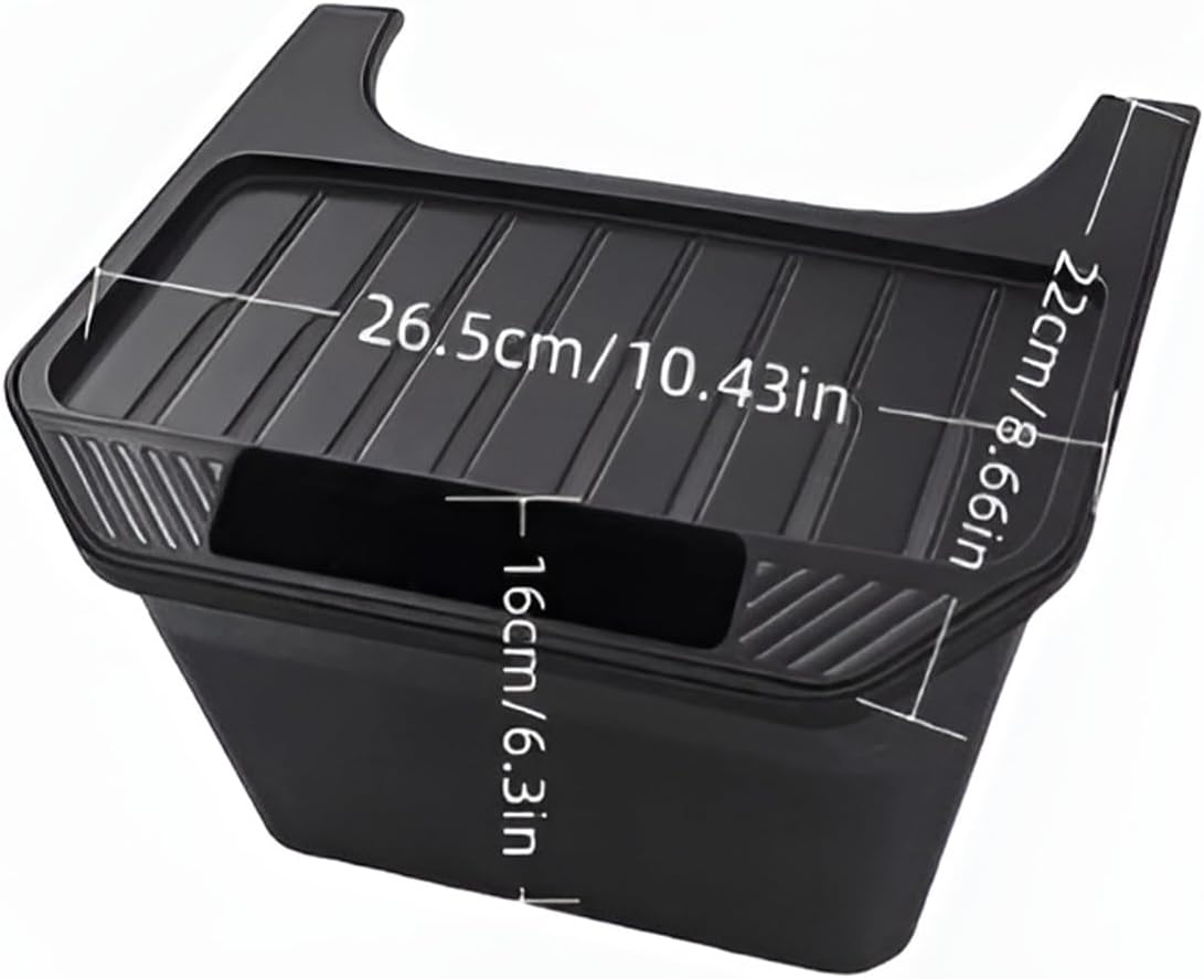 AIMALL Rear Seat Storage Box for Tesla Model Y Model 3 &ndash; TPE Car Trash Can with Flip Lid, Multipurpose Rear Console Organizer for Cans Umbrellas & More image number 6