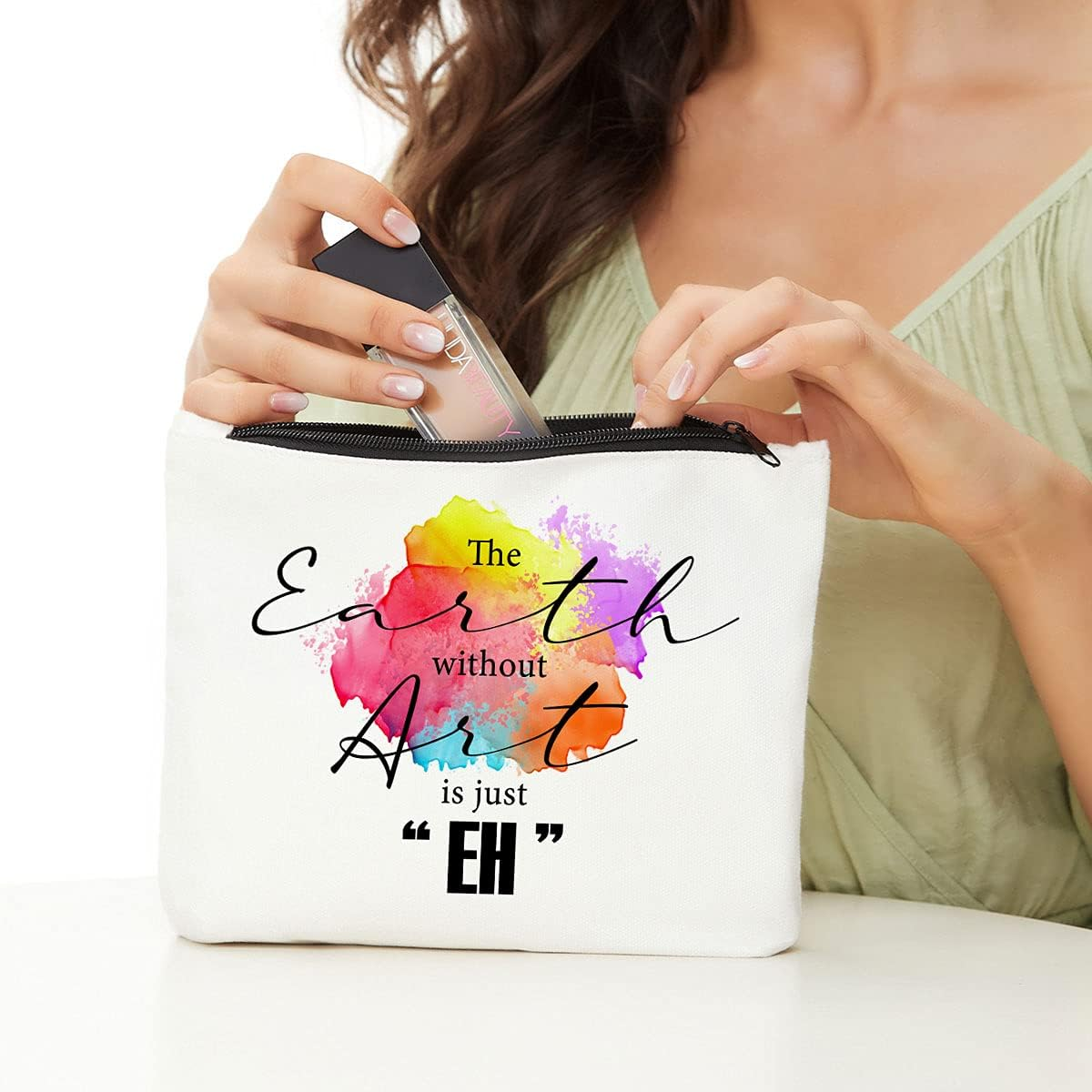 Makeup Artist Supplies - the Earth without Art Is Just EH - Travel Pouch Bag for Art Teachers and Lovers - Multi194 image number 3