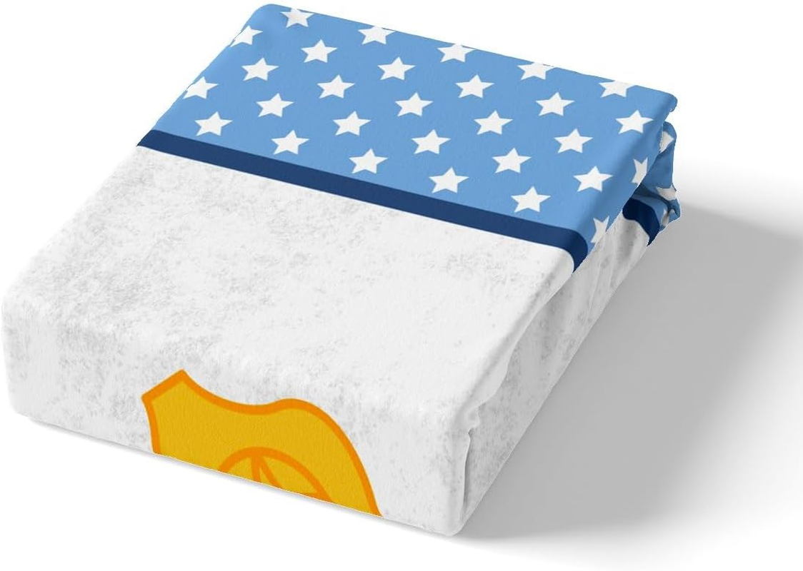 Police Car Children'S Duvet Cover Set, M Size, Stars Cartoon Cute Bedding Set, Boys Girls Women, Cartoon Police Vehicles Comforter Cover, Blue White Fashion Quilt Cover, 1 Pillowcase image number 3